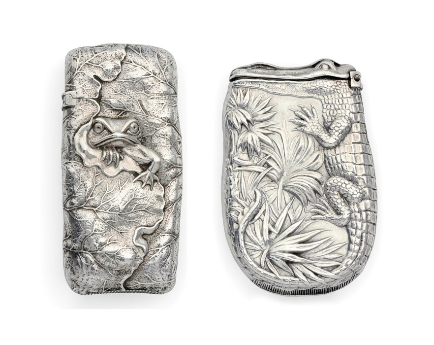 TWO AMERICAN SILVER VESTACASES , MARK OF W. SHIEBLER AND CO