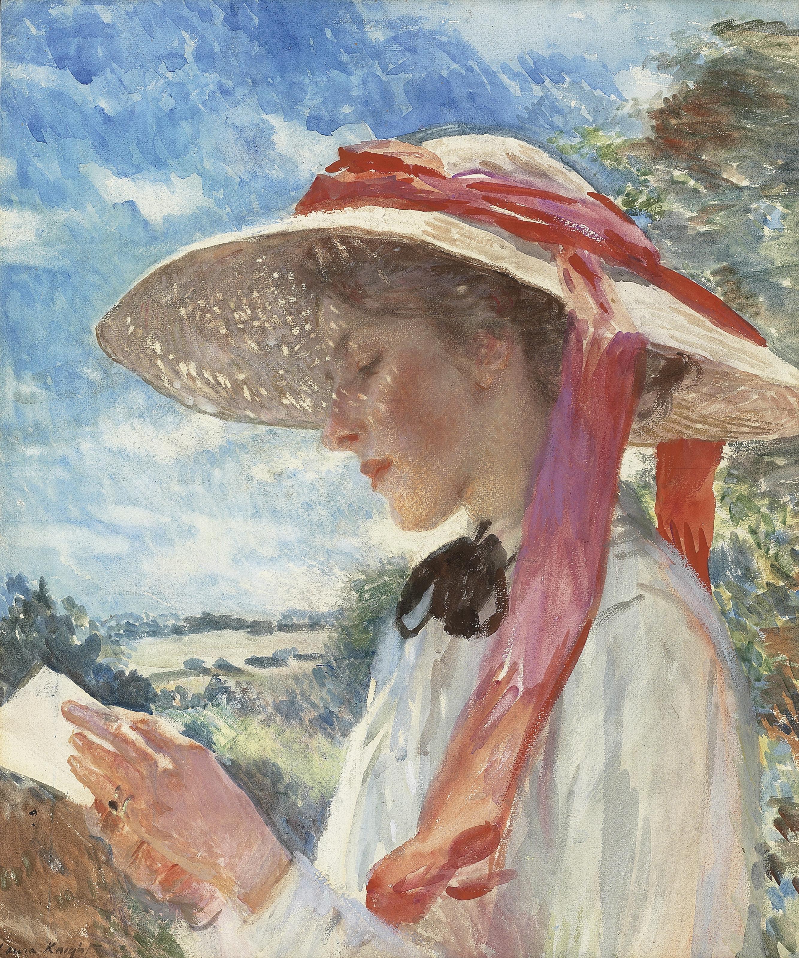 Dame Laura Knight R A R W S 1877 1970 A Girl Reading