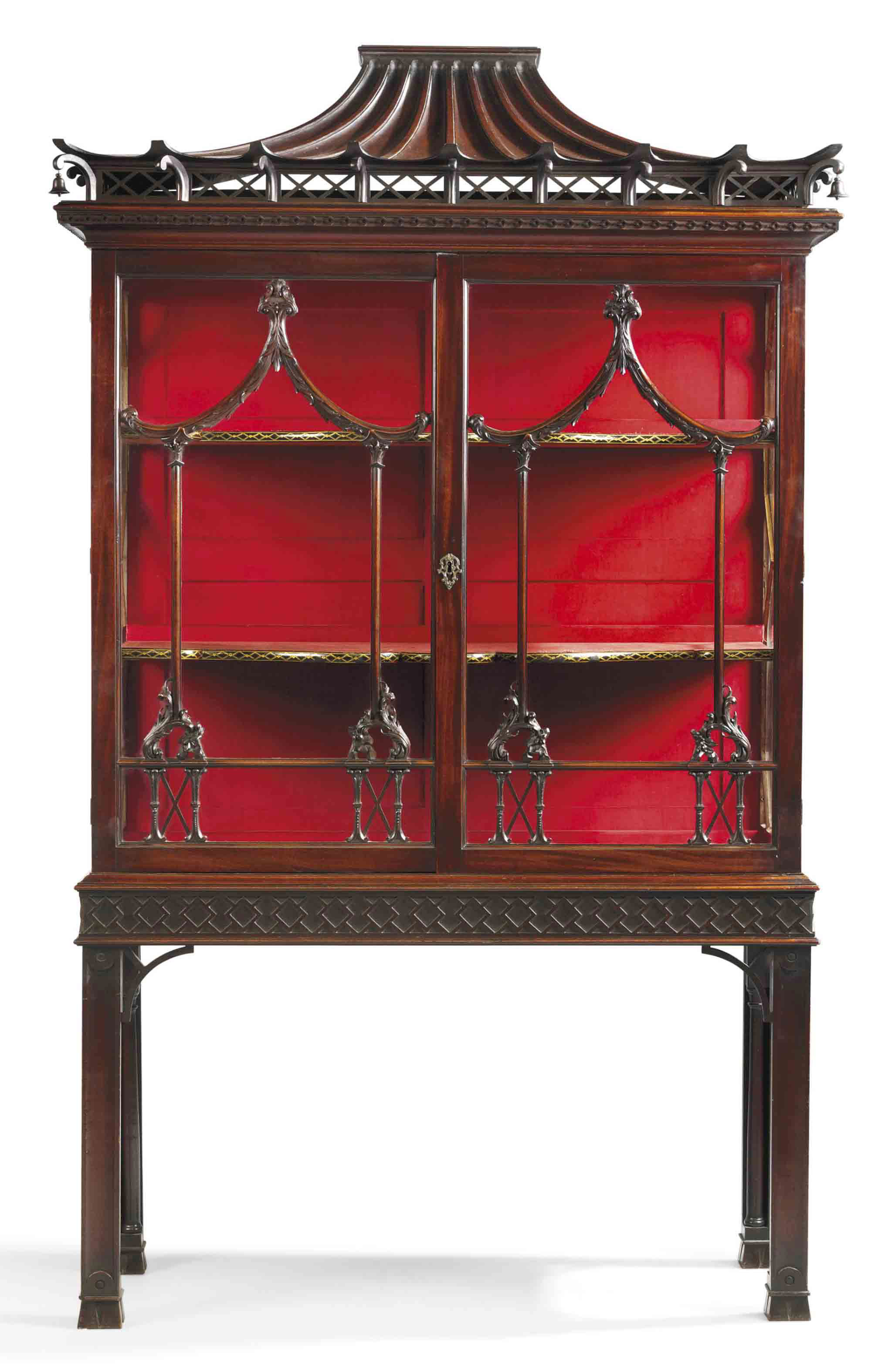 A Late George Ii Scottish Mahogany China Cabinet After A Design By Thomas Chippendale Possibly By Alexander Peter Circa 1755 60 Cabinet Furniture Lighting Christie S