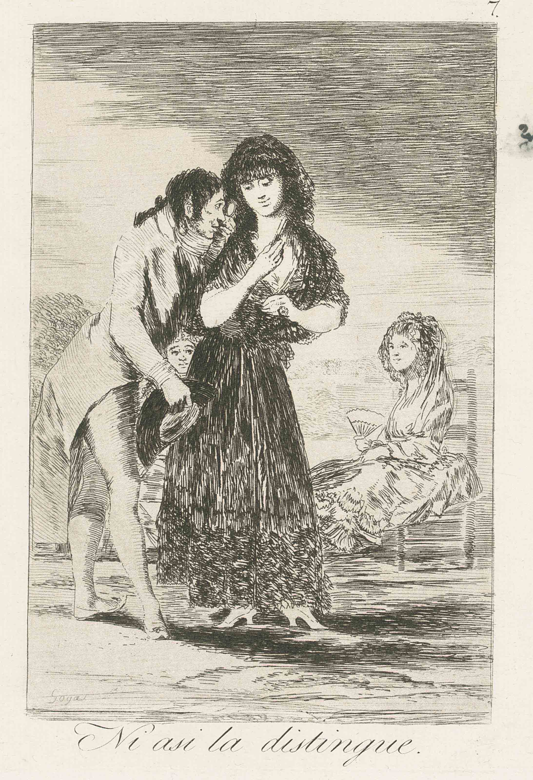 Ni asi la distinge, plate 7 from: Los Caprichos (D. 44; H. 42) 
