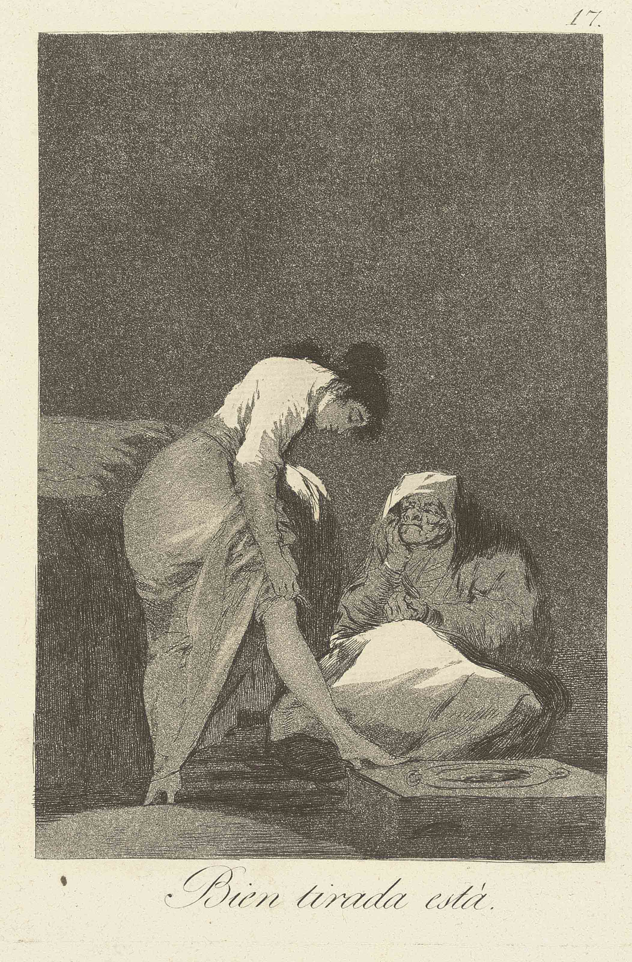 Bien tirada está, plate 17 from: Los Caprichos (D. 54; H. 52) 
