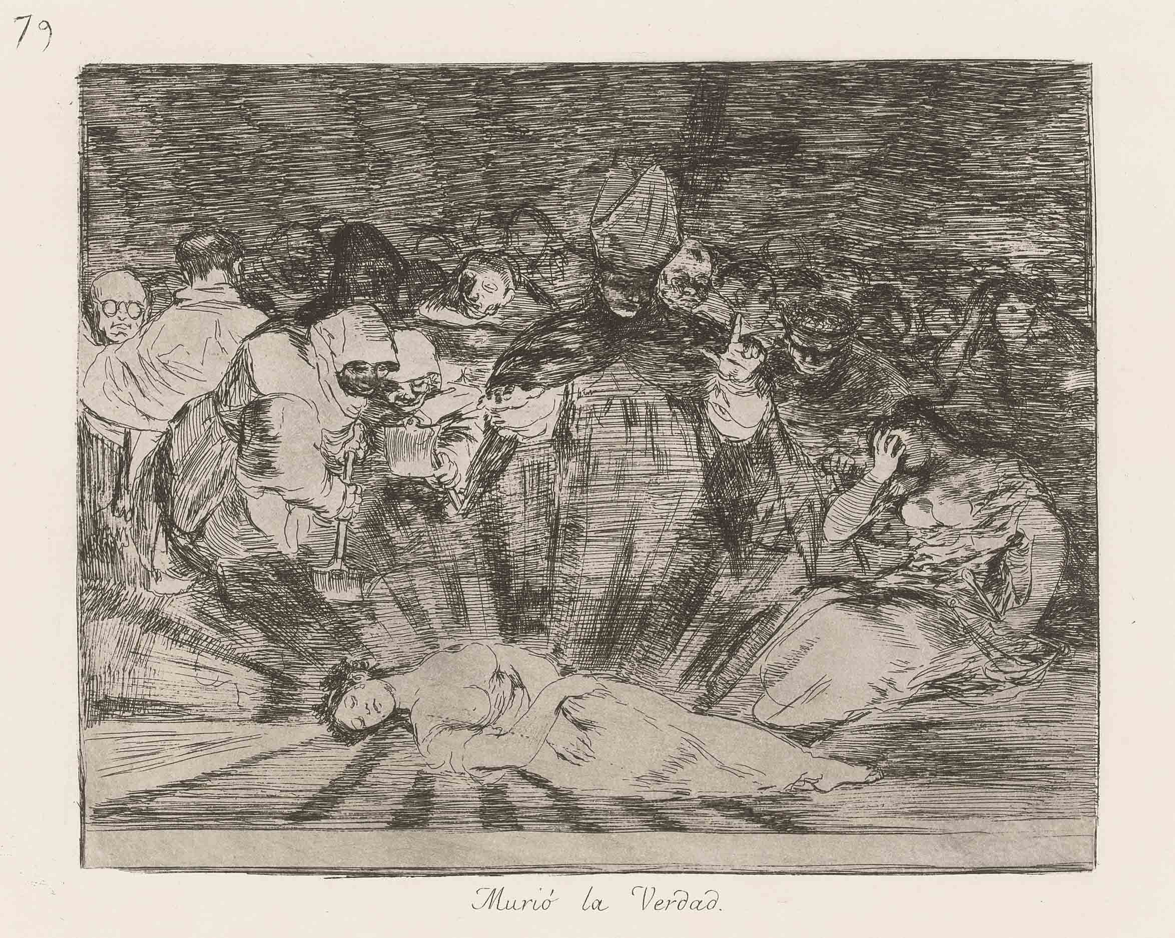 Murió la verdad, plate 79 from: Los Desastres de la Guerra (H. 199) 
