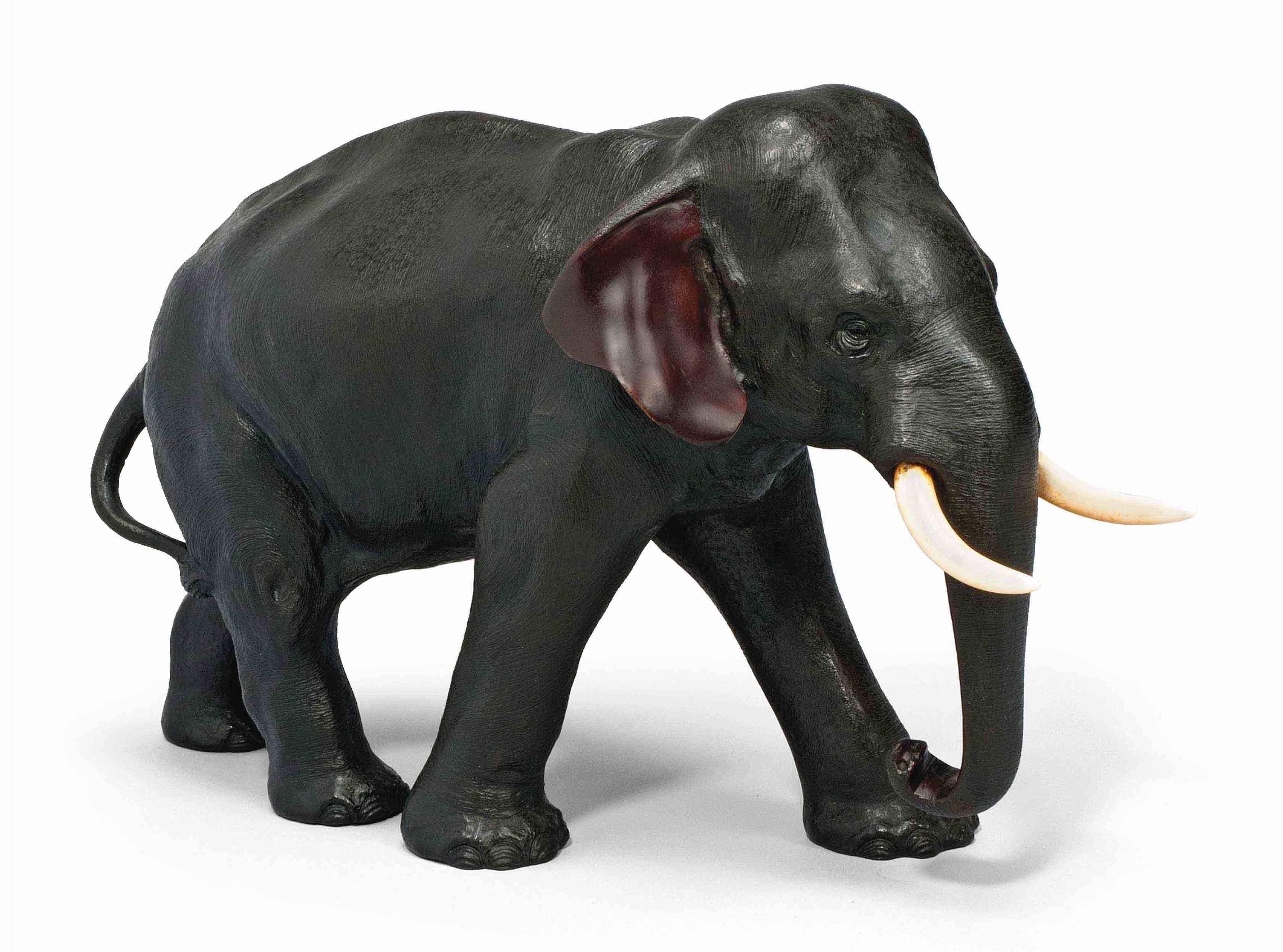 A JAPANESE BRONZE MODEL OF AN ELEPHANT , MEIJI PERIOD (18681912