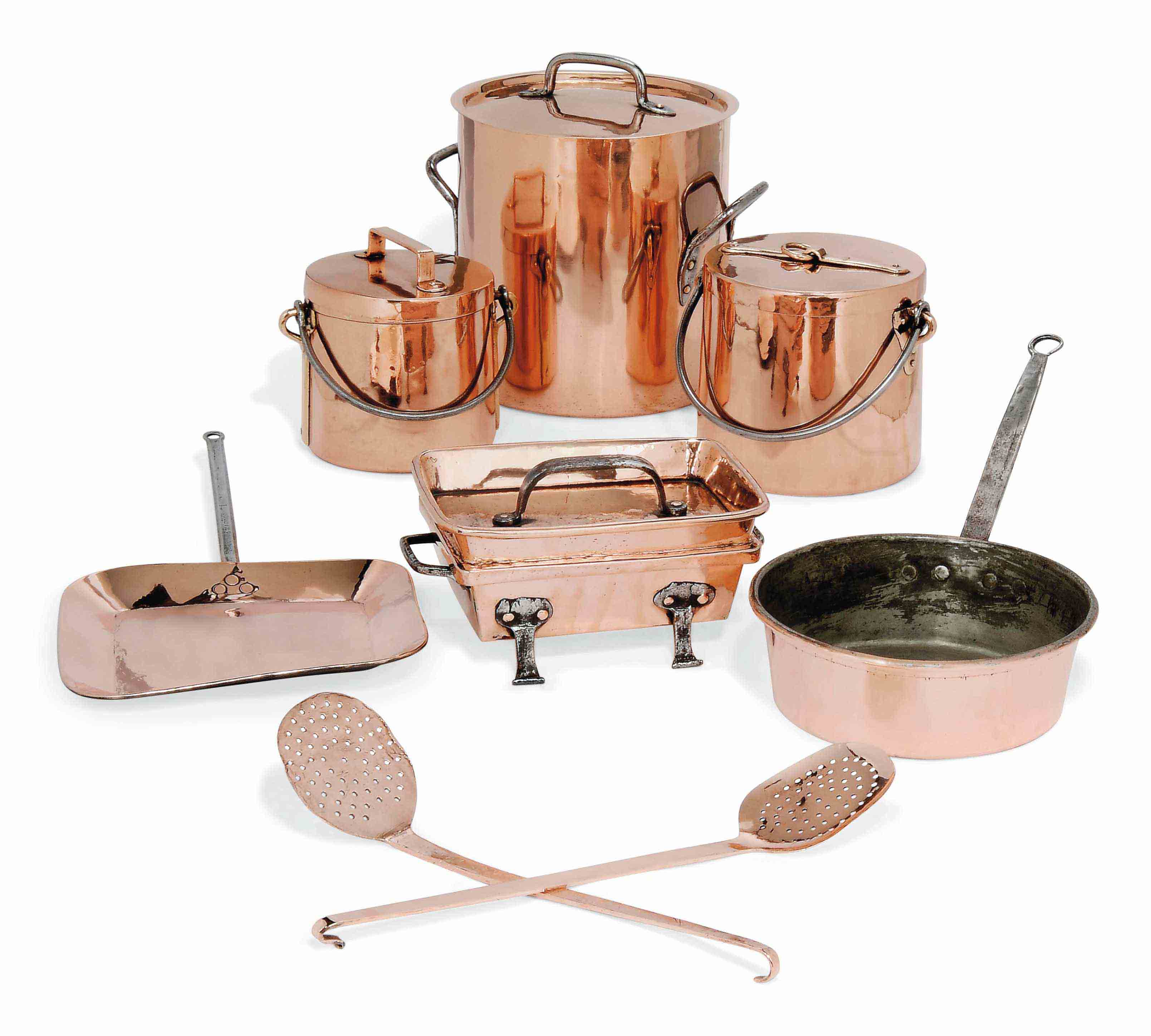 A SMALL COPPER BATTERIE DE CUISINE , LATE 19TH CENTURY ...