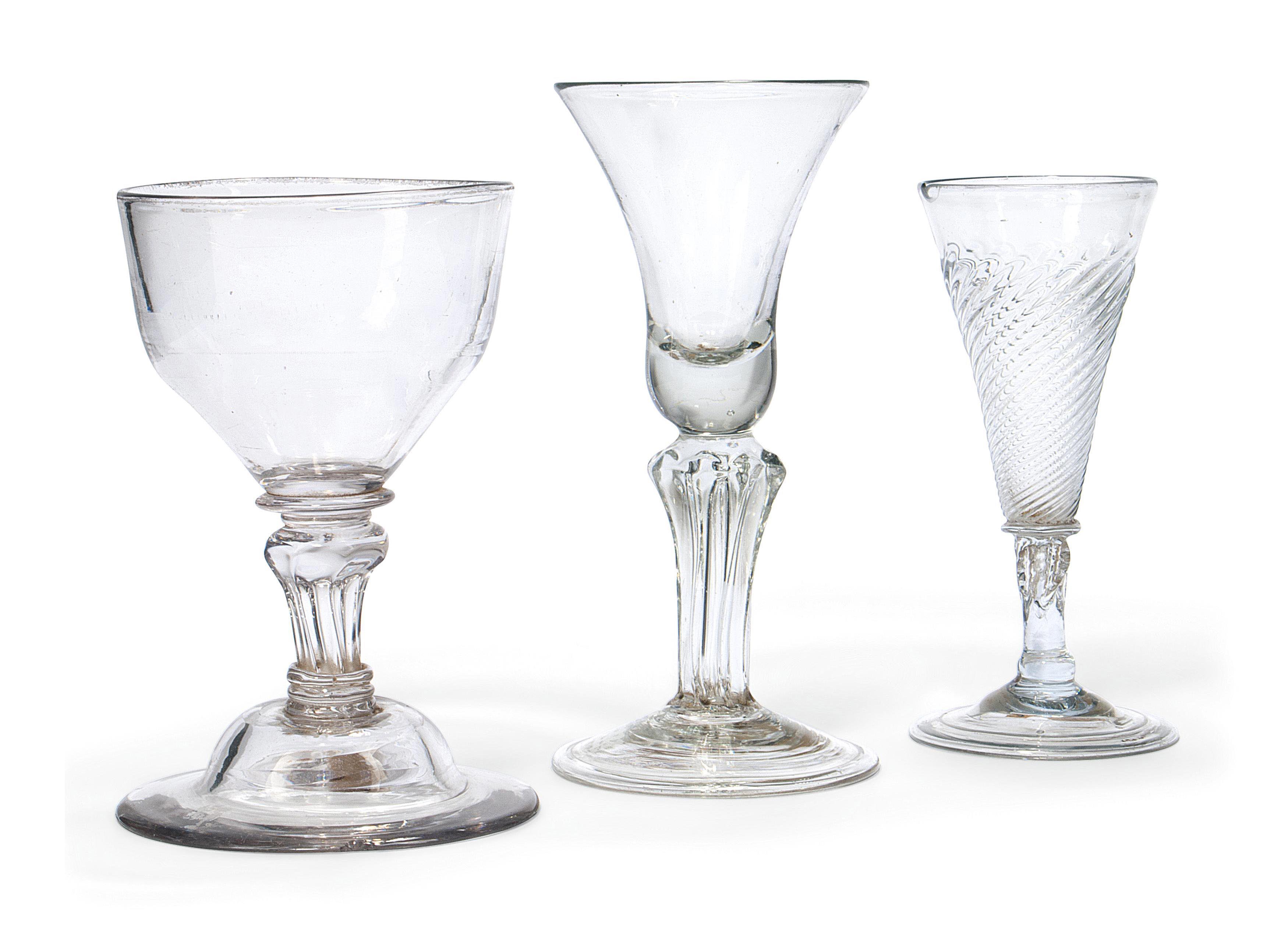 THREE ENGLISH DRINKING GLASSES , 18TH CENTURY Christie's