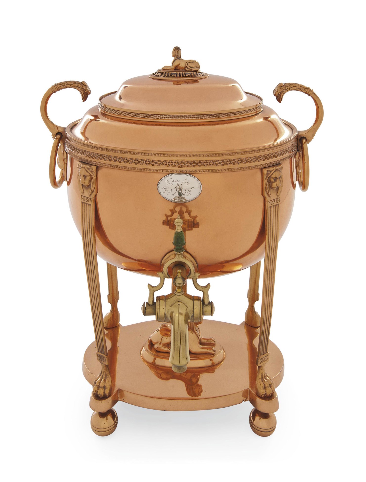 A III MIXED METAL TEA URN, PRINCIPALLY COPPER