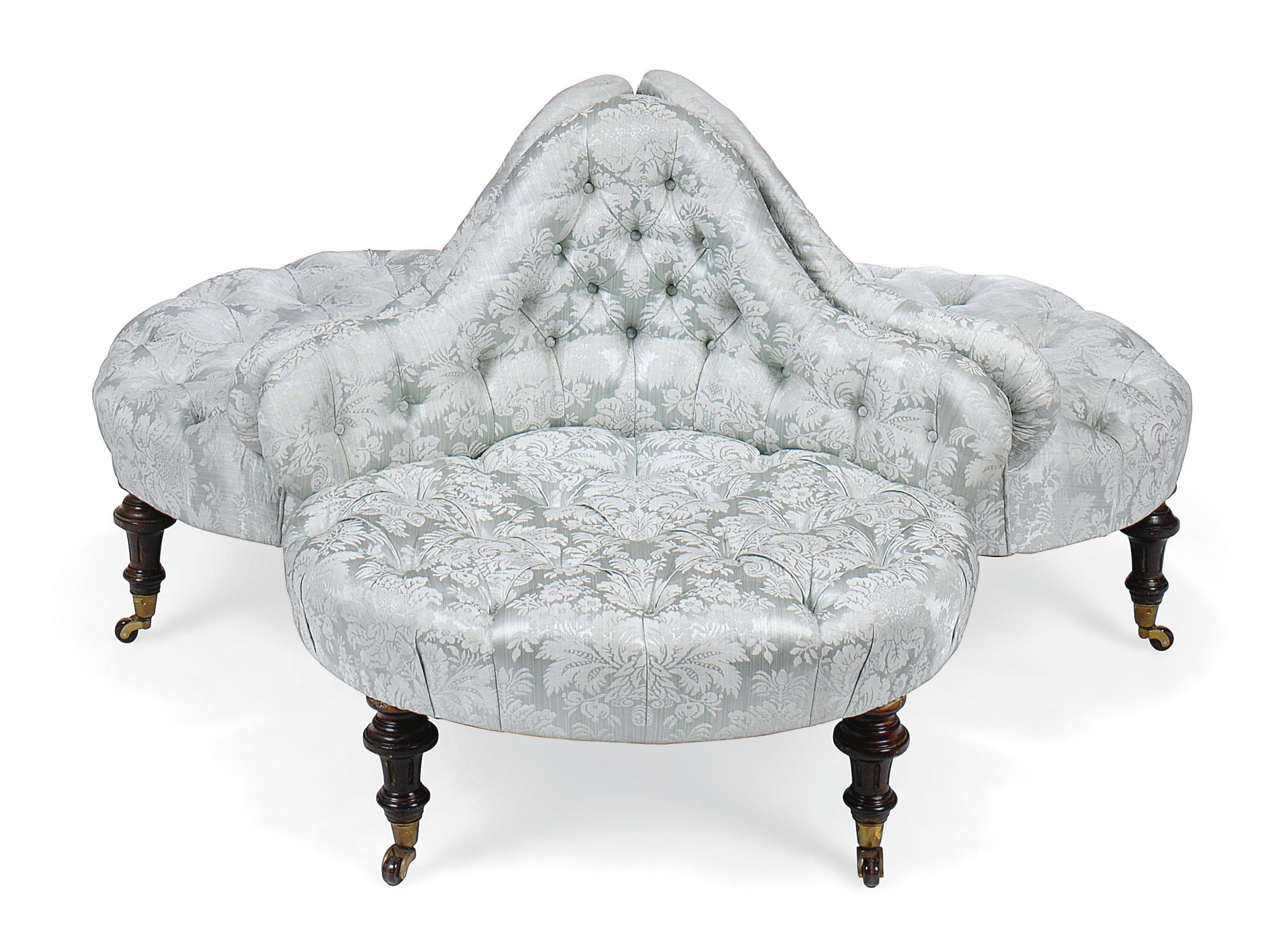 A VICTORIAN MAHOGANY CONVERSATION SEAT , CIRCA 1870 Christie's