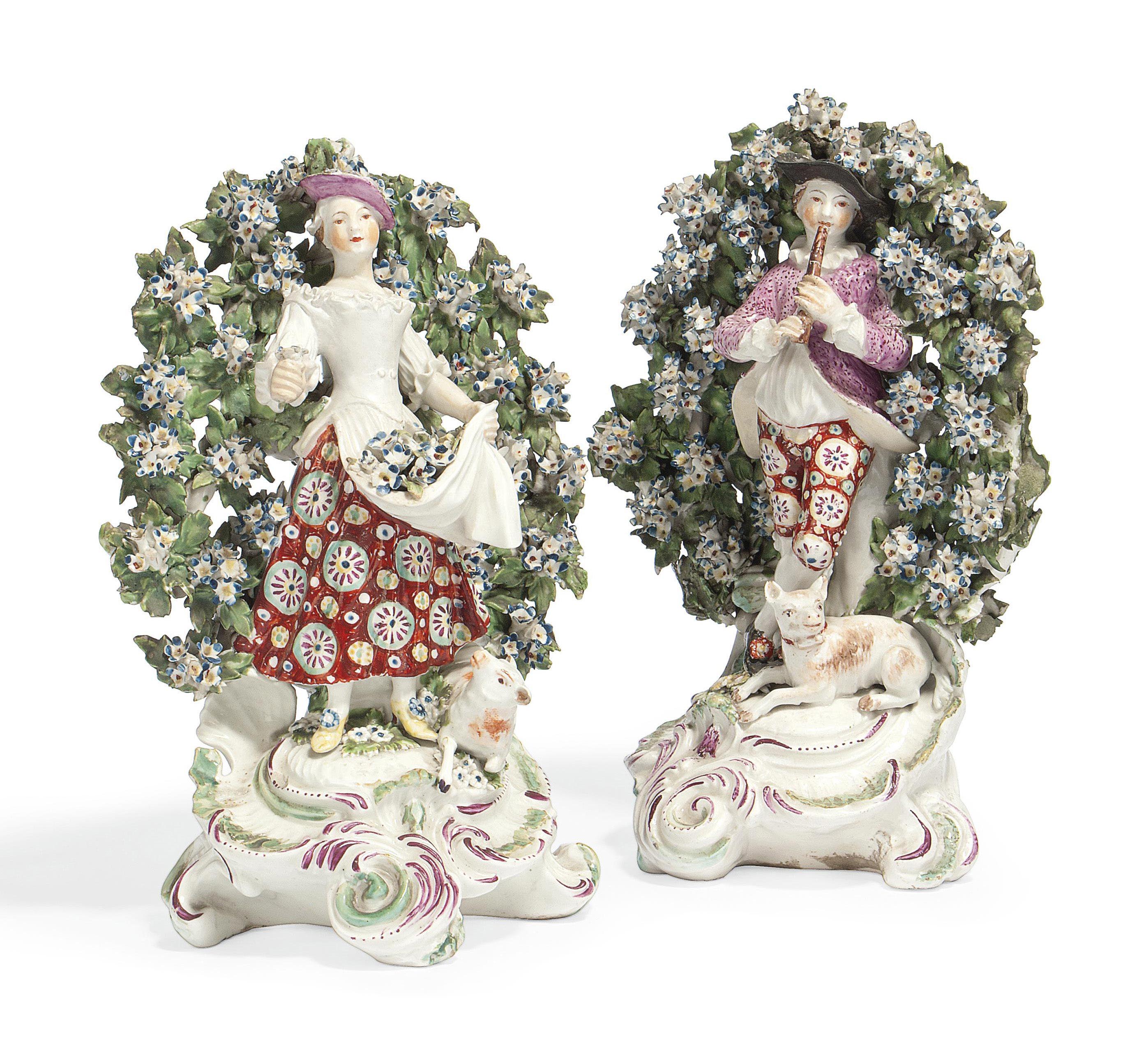 A PAIR OF DERBY BOCAGE FIGURES CIRCA 1770 Christie s