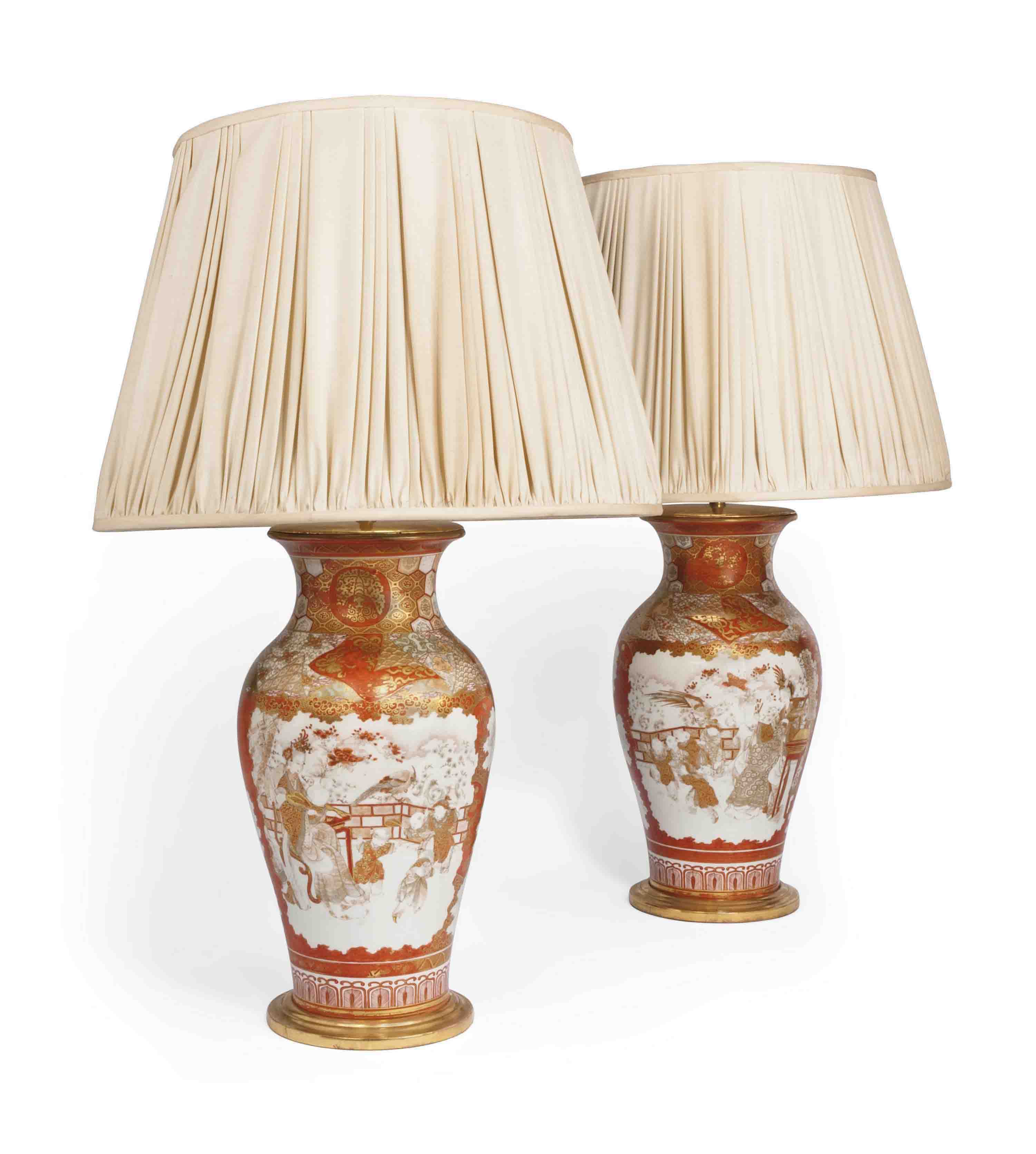 A PAIR OF KUTANI PORCELAIN VASE LAMPS , LATE 19TH CENTURY Christie's