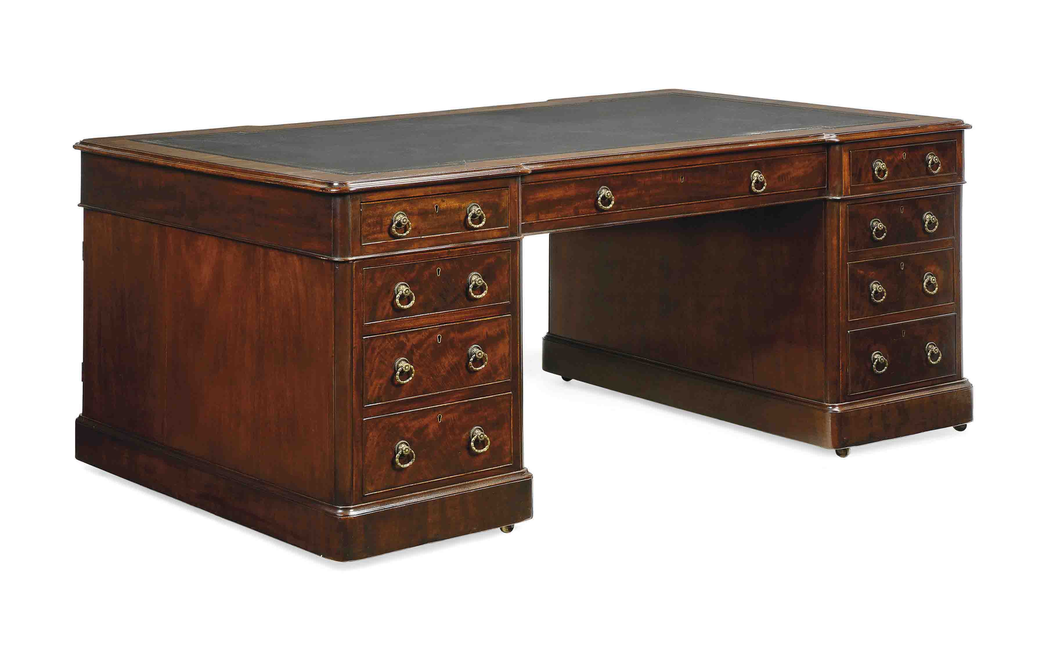 A Victorian Mahogany Partners Desk Of George Iii Style Late