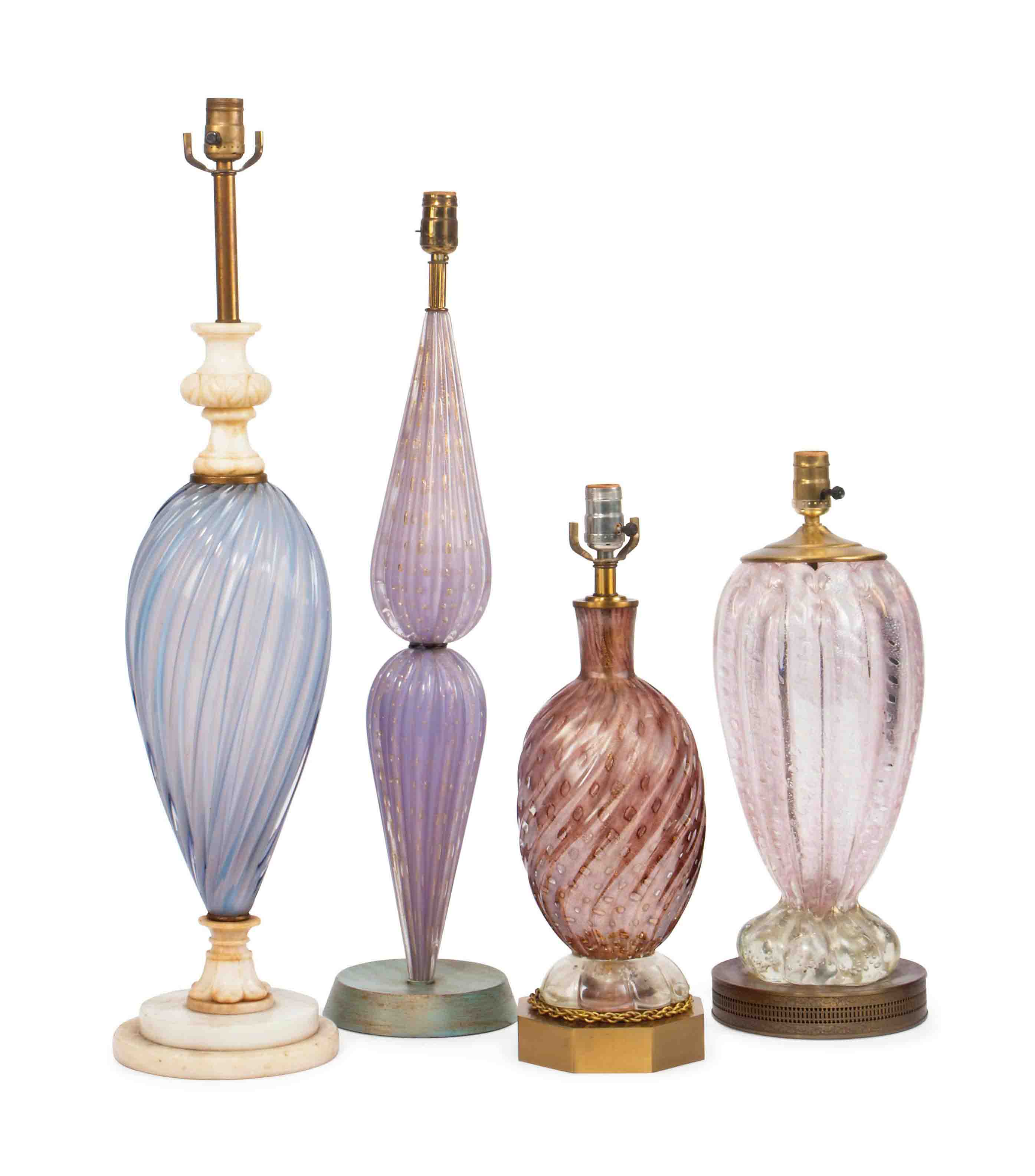 FOUR GLASS TABLE LAMPS , MID20TH CENTURY Christie's