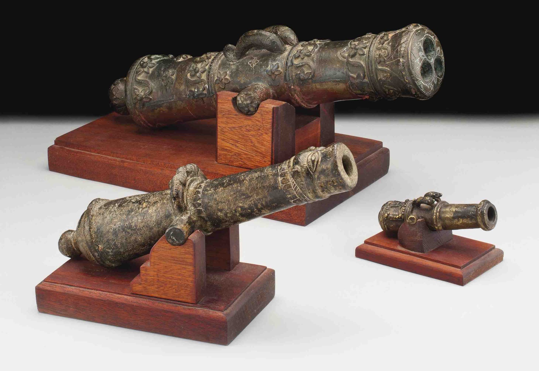 THREE BRONZE CANNONS