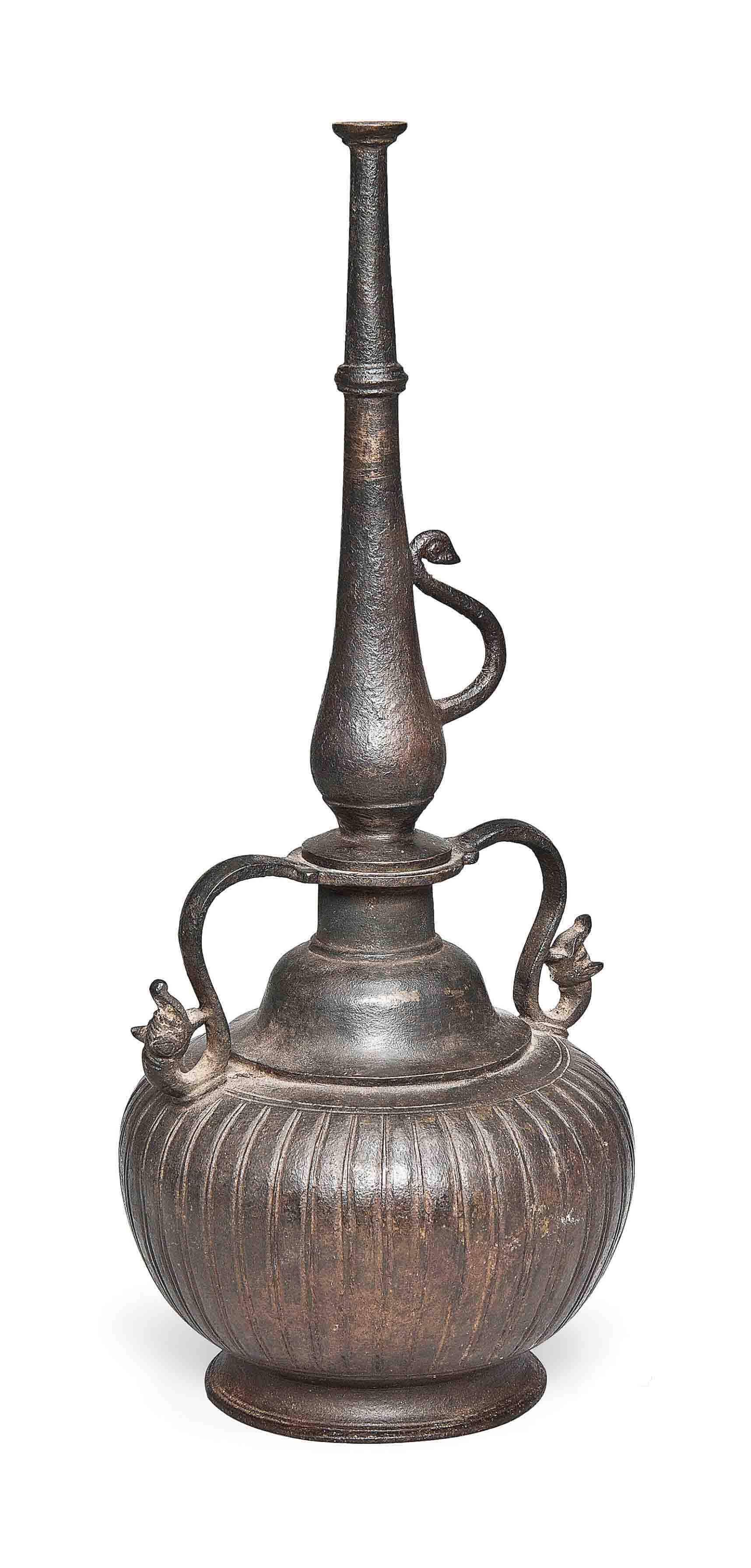 A LARGE BRONZE BOTTLE