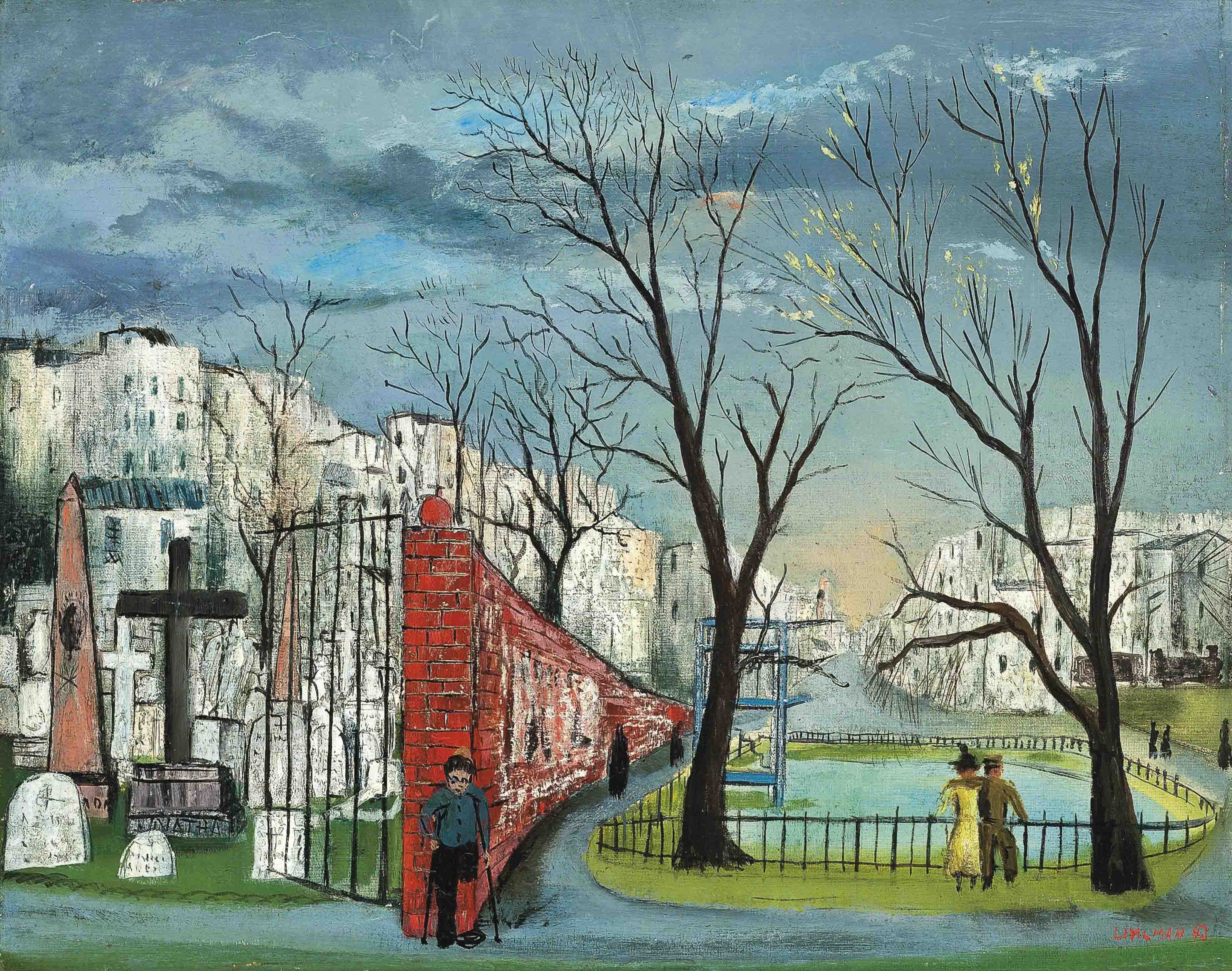 Fred Uhlman (19011985) , The red wall Christie's