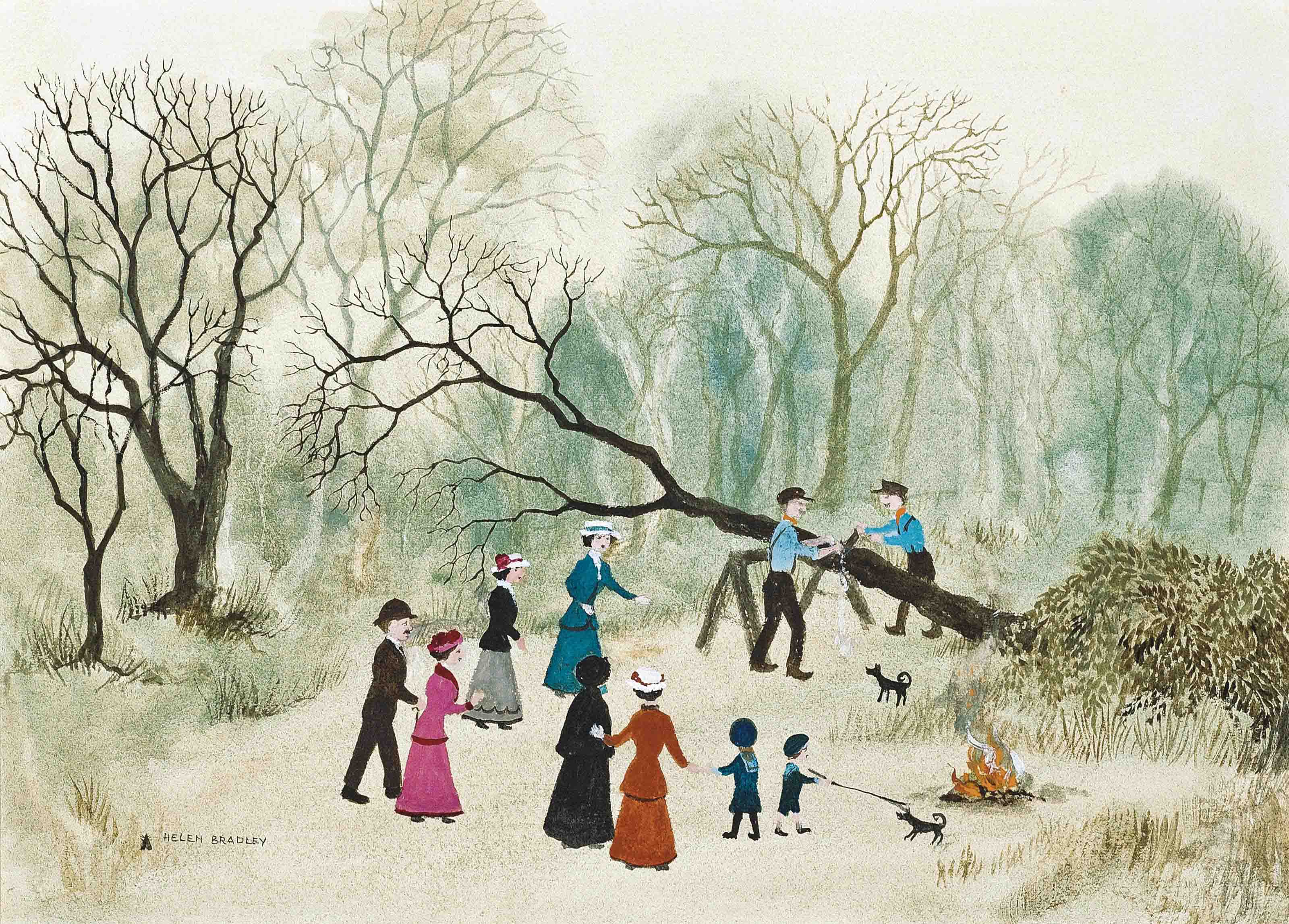 helen-bradley-1900-1979-we-loved-our-walks-through-the-little-woods
