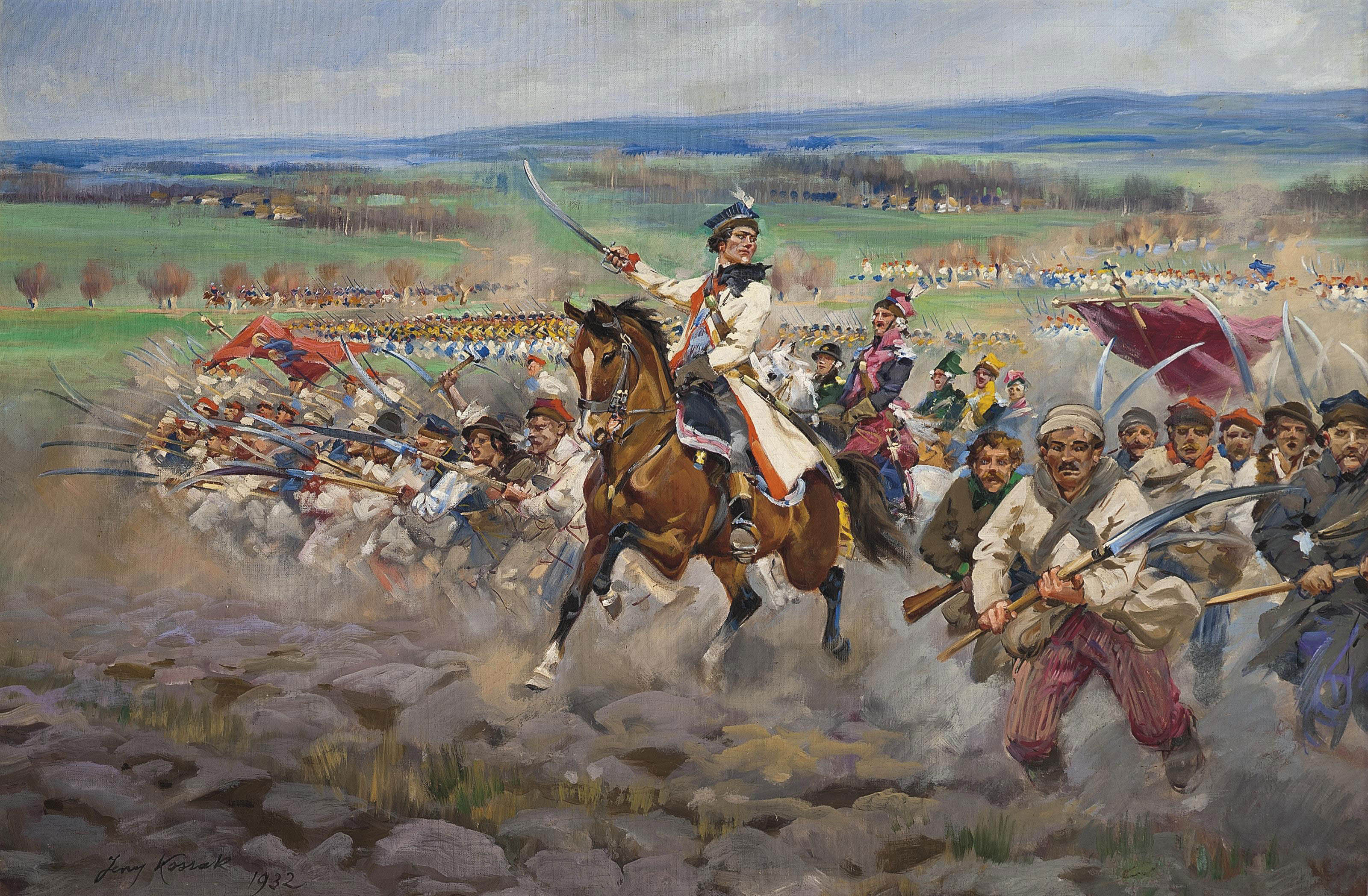 Jerzy Kossak (Polish, 18861955) , Kosciuszko pod Raclawicama Christie's