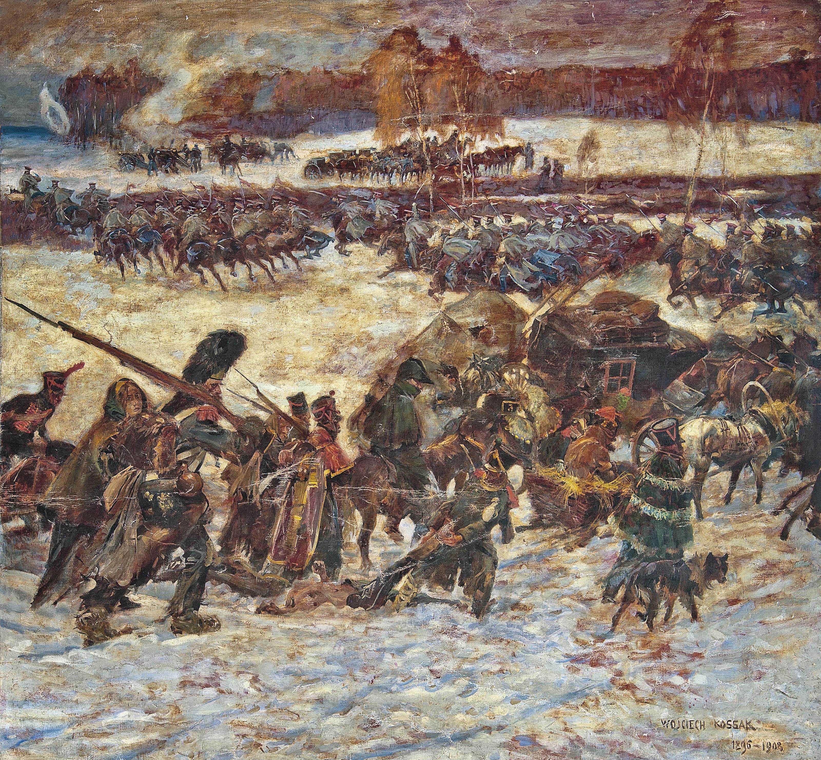 Woiciech Von Kossak Polish 1857 1942 Napoleon S Retreat From