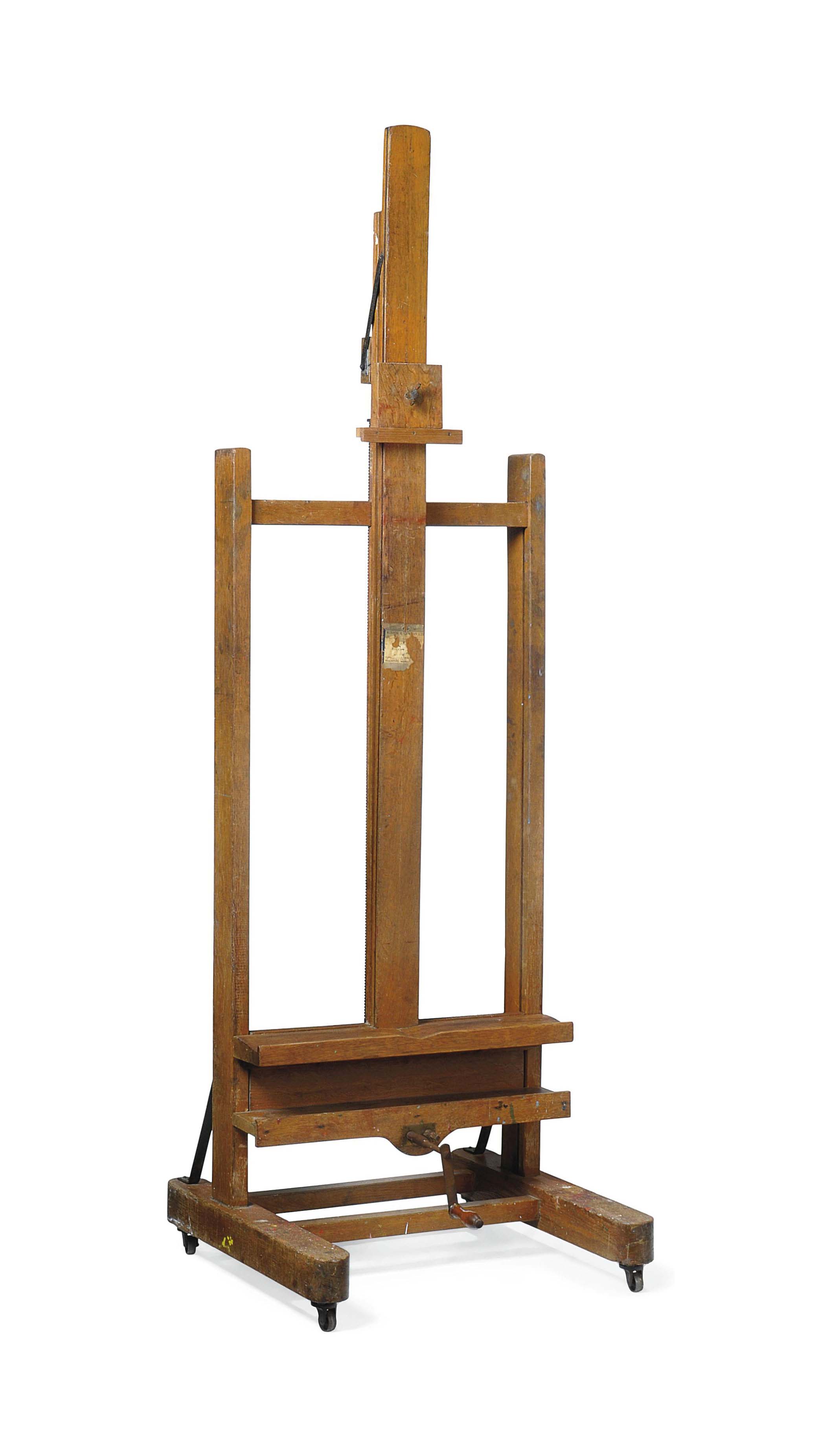 A LATE VICTORIAN OAK ARTIST'S EASEL , BY NEWTON AND WINSOR, CIRCA 1900