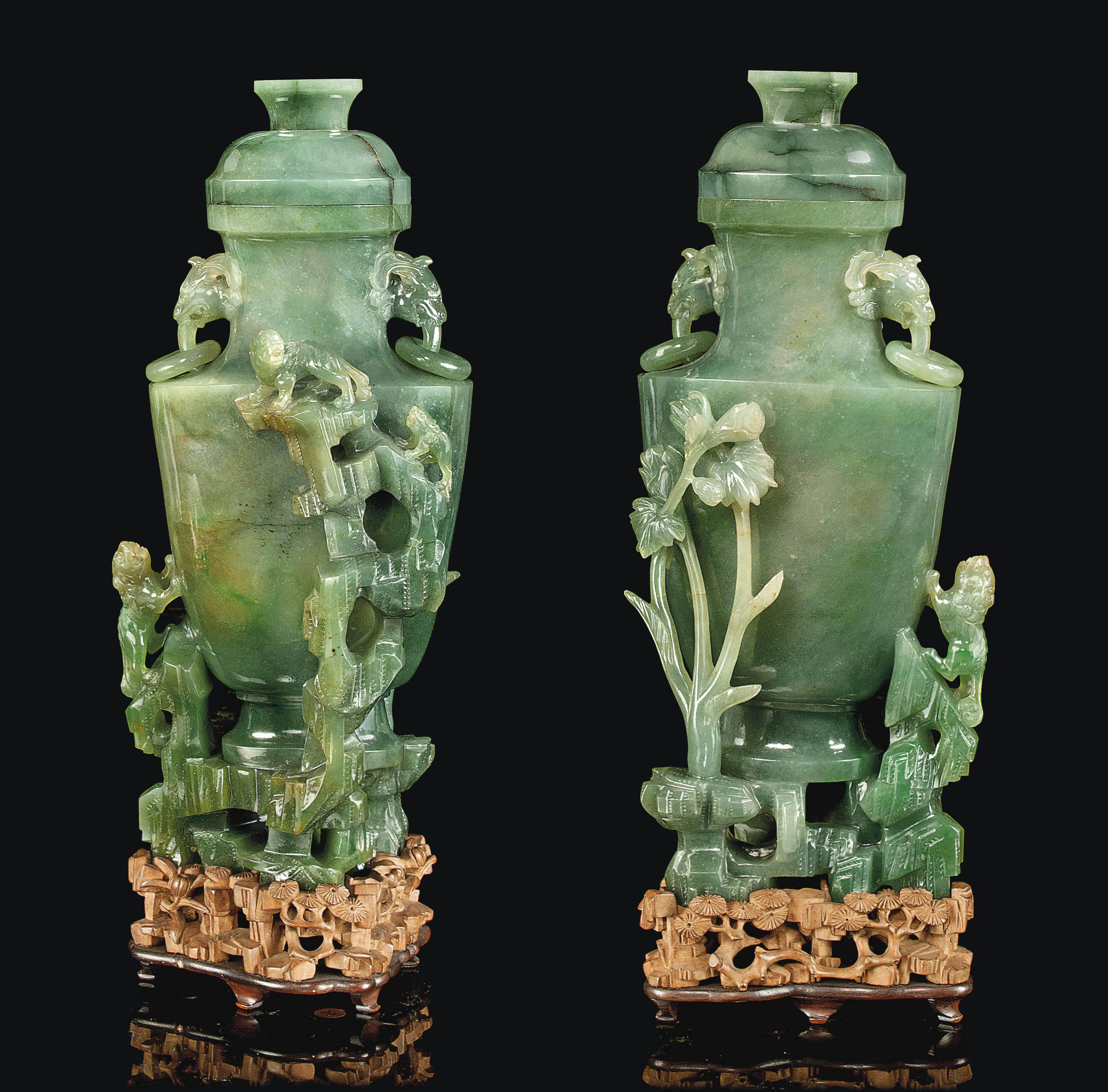 A JADEITE VASE AND COVER Christie's