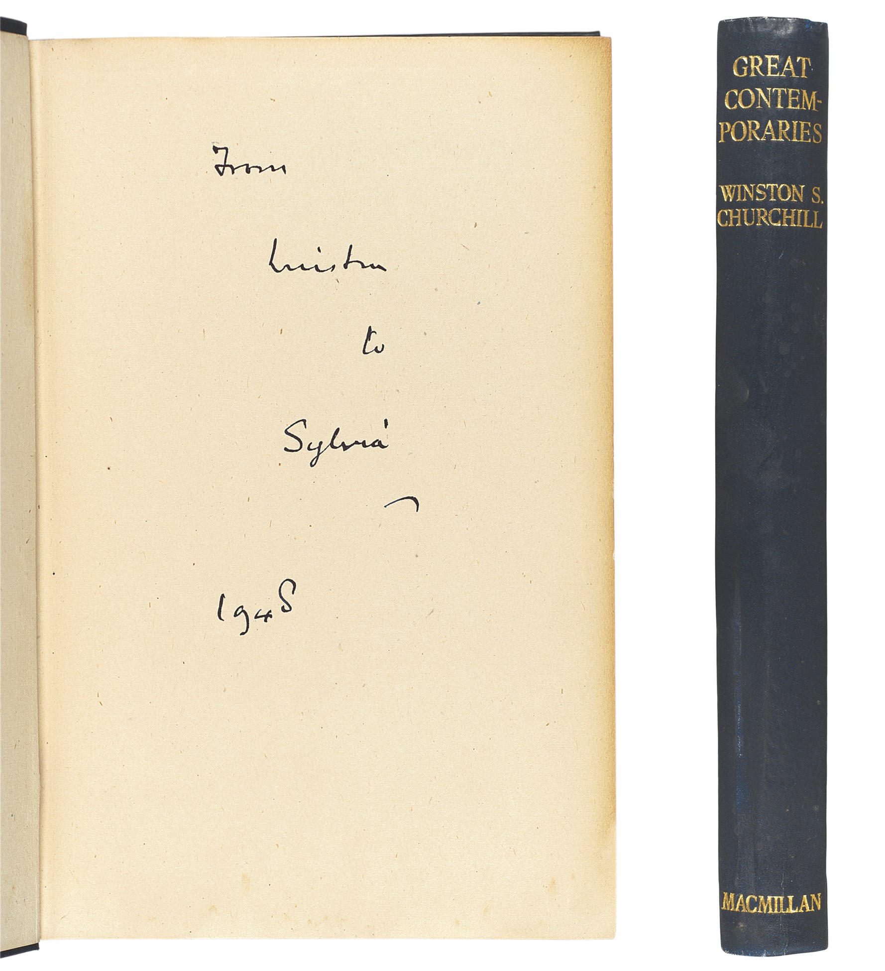 CHURCHILL, Winston S. Great Contemporaries. London: Macmillan, 1943. 8