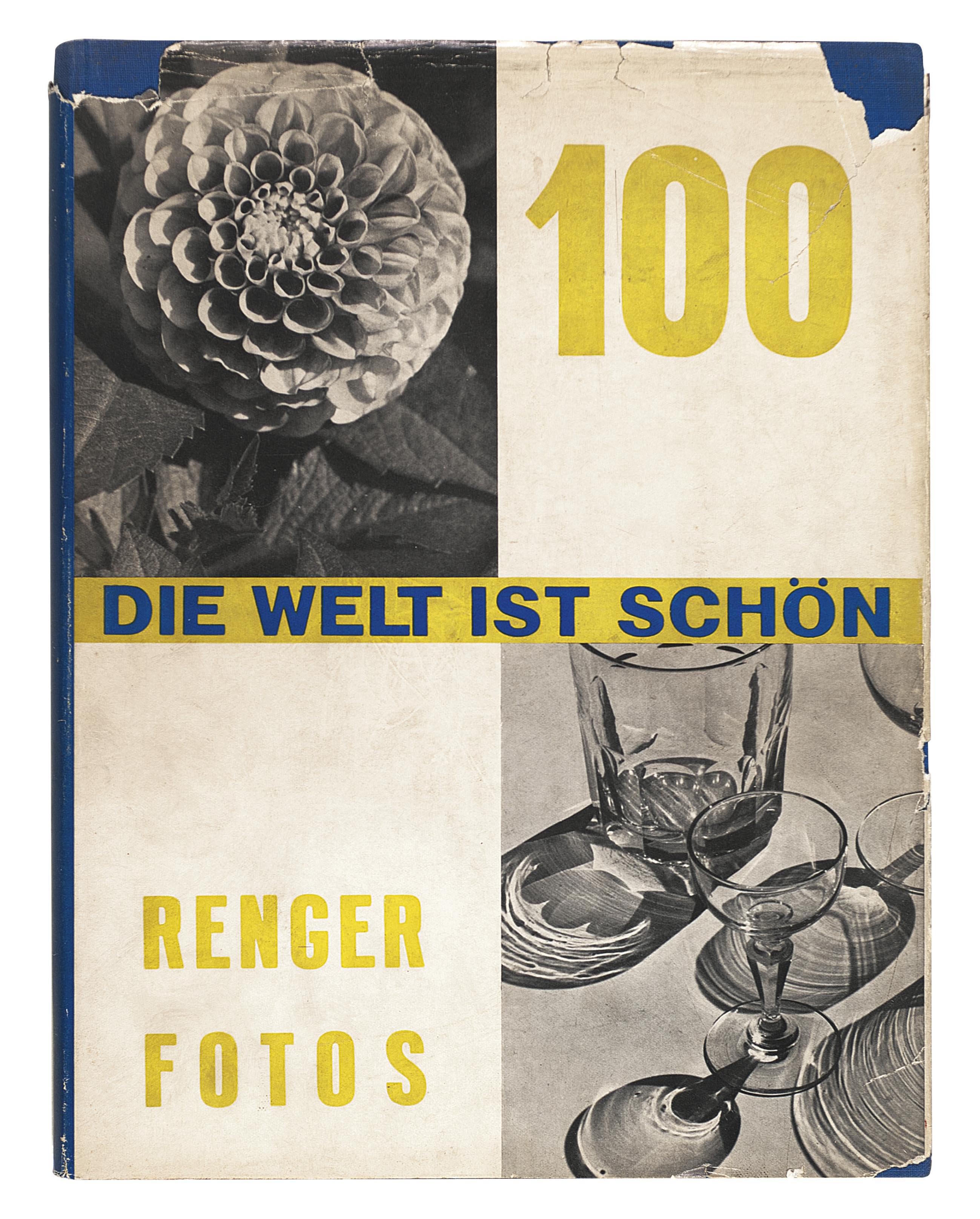 RENGER-PATZSCH, Albert. Die Welt ist Schön. [The World is Beautiful.]  Munich: Kurt Wolff, 1928. 4° (287 x 213 mm). 100 black and white  photographs. (Light spotting on the last plate.) Original blue