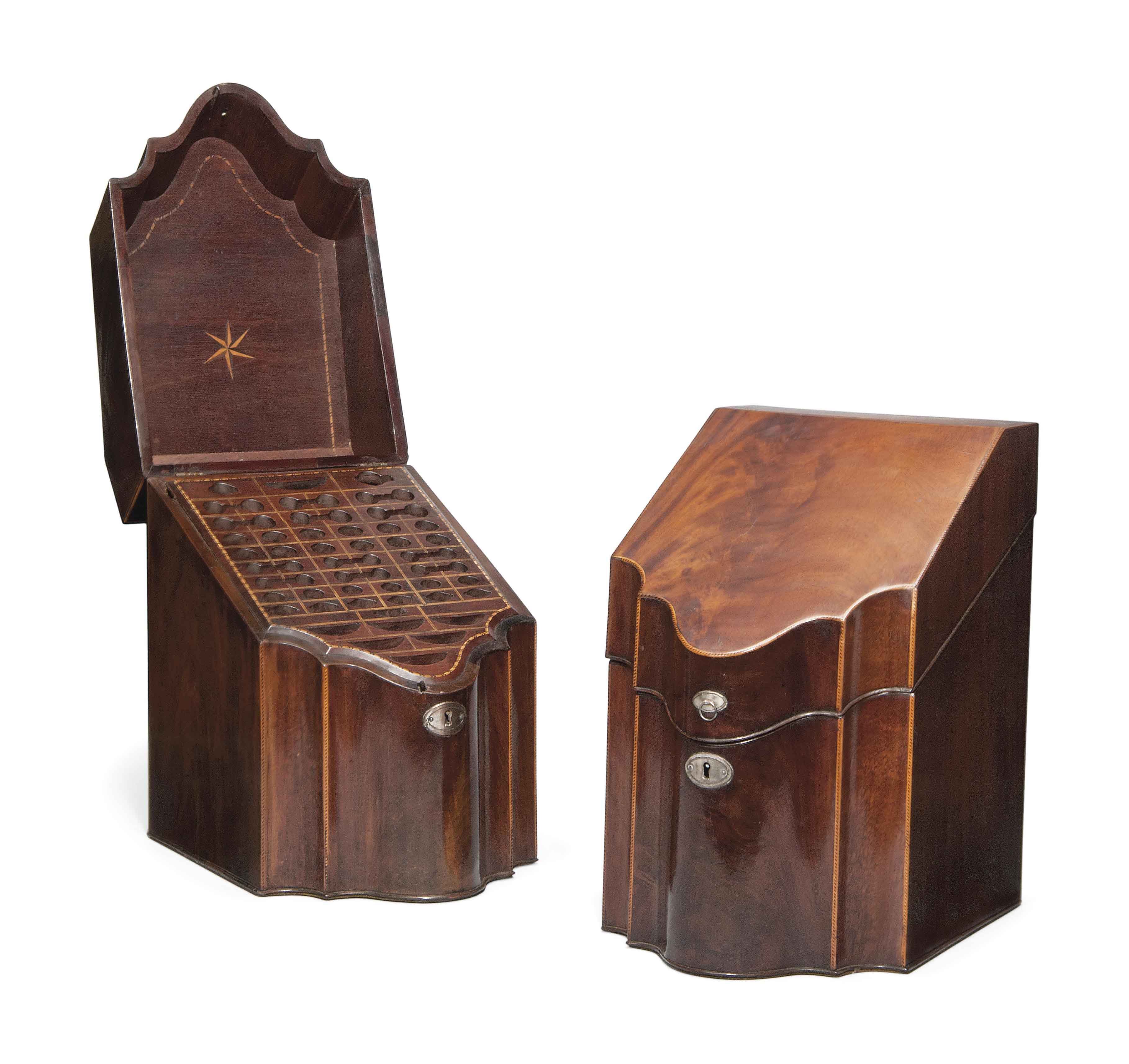 A PAIR OF III MAHOGANY KNIFE BOXES , LATE 18TH CENTURY Christie's
