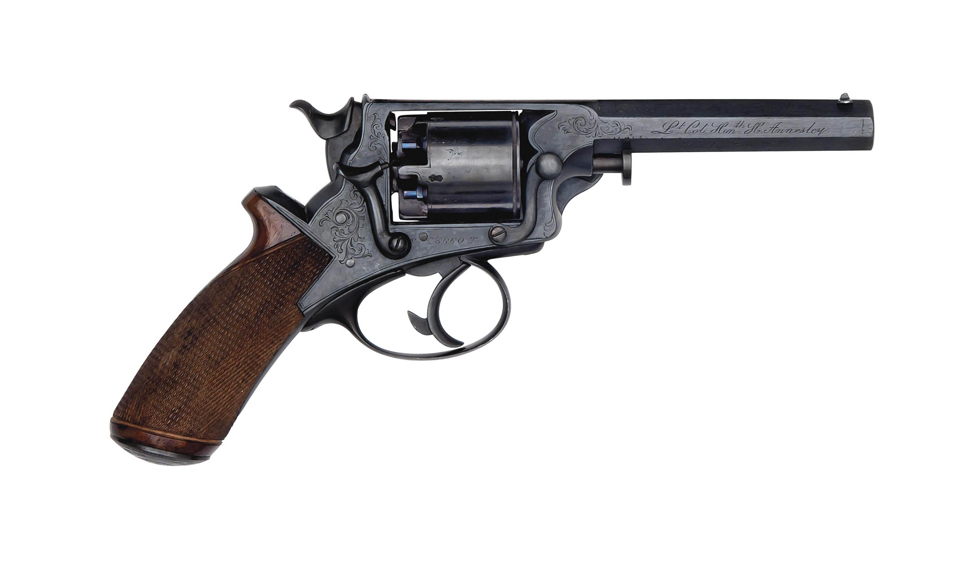A 1 Bore Tranter Patent Five Shot Double Action Percussion Pocket Revolver