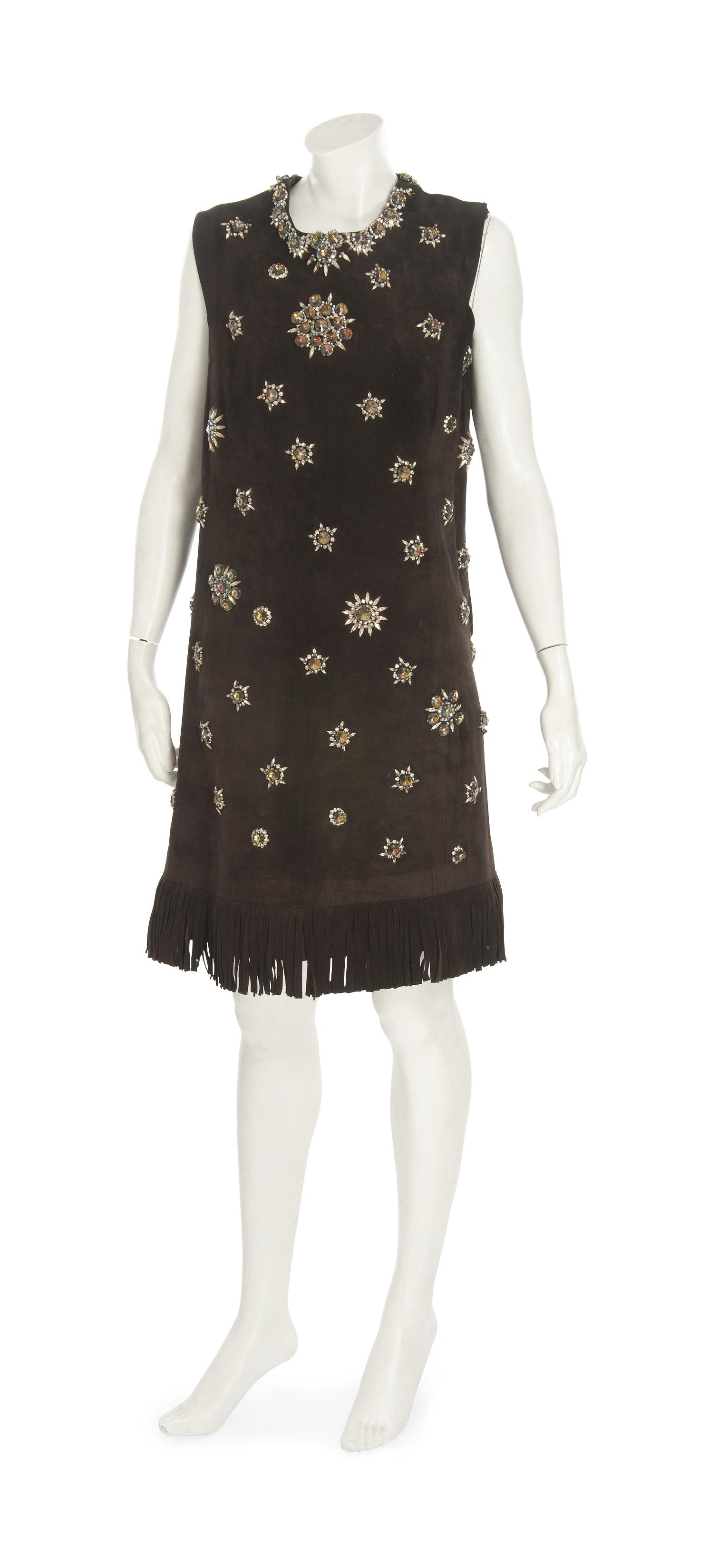 Yves saint laurent cocktail dress in alternating silver and white sequin bands new arrivals
