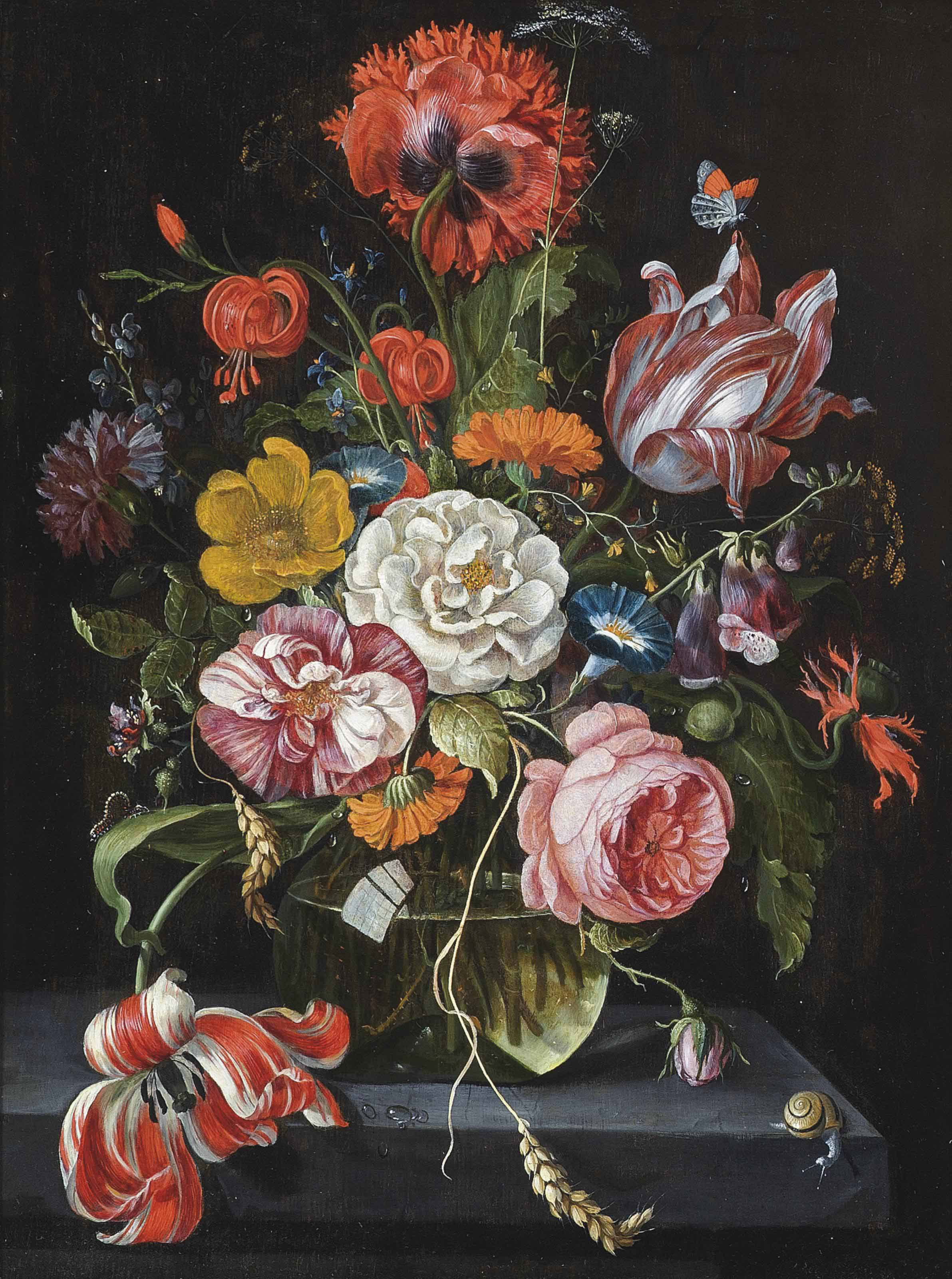 Circle of Jan Davidsz. de Heem (Utrecht 16061684 Antwerp) , A rose