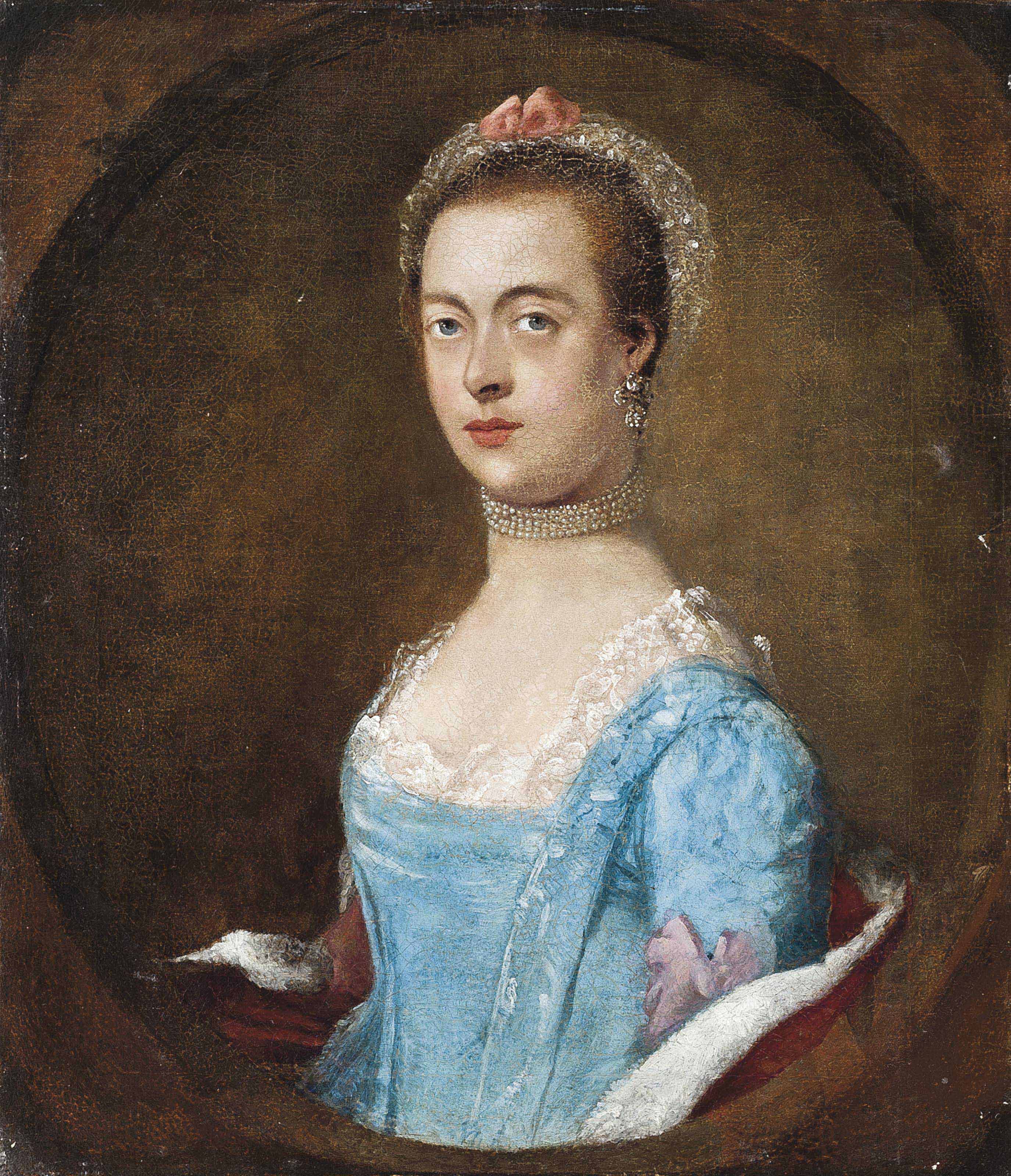 Follower Of Thomas Gainsborough Portrait Of A Lady