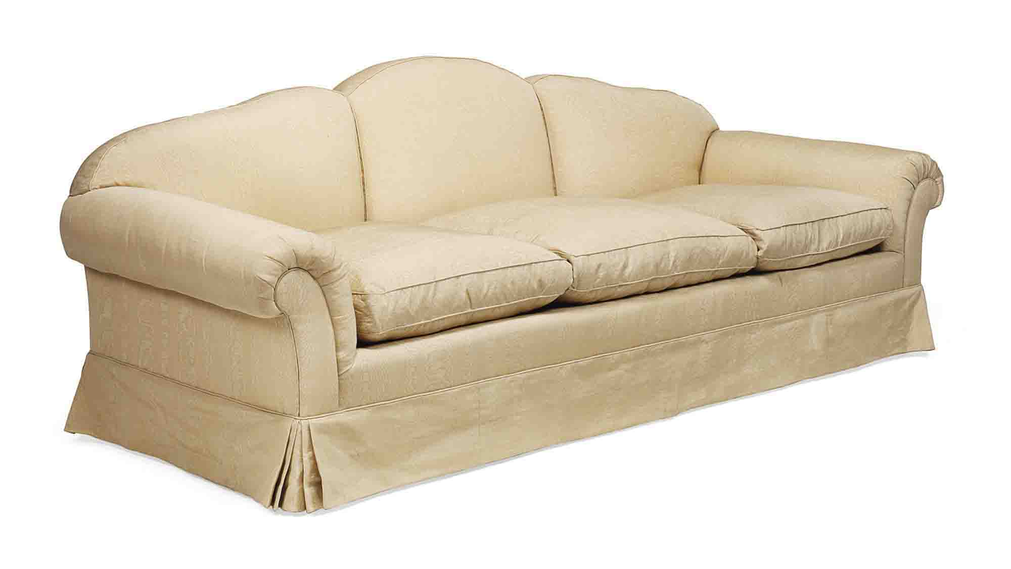 A CREAM WATERMARK SILK SOFA , LATE 20TH CENTURY Christie's