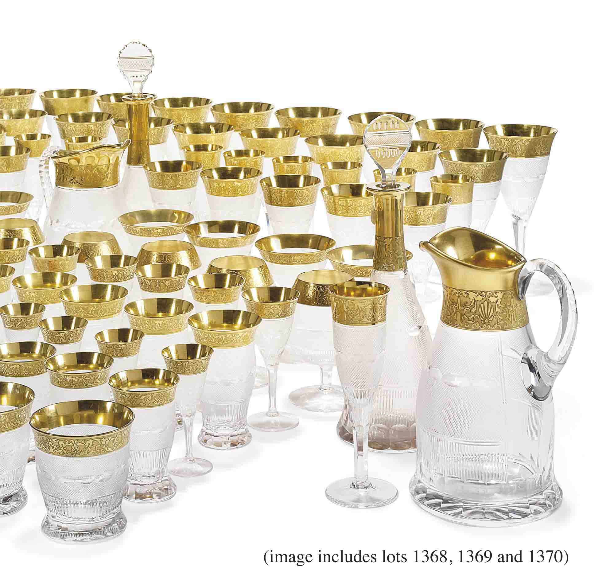 A MOSER 'SPLENDIDPATTERN' GLASS PART TABLESERVICE , MODERN, ETCHED