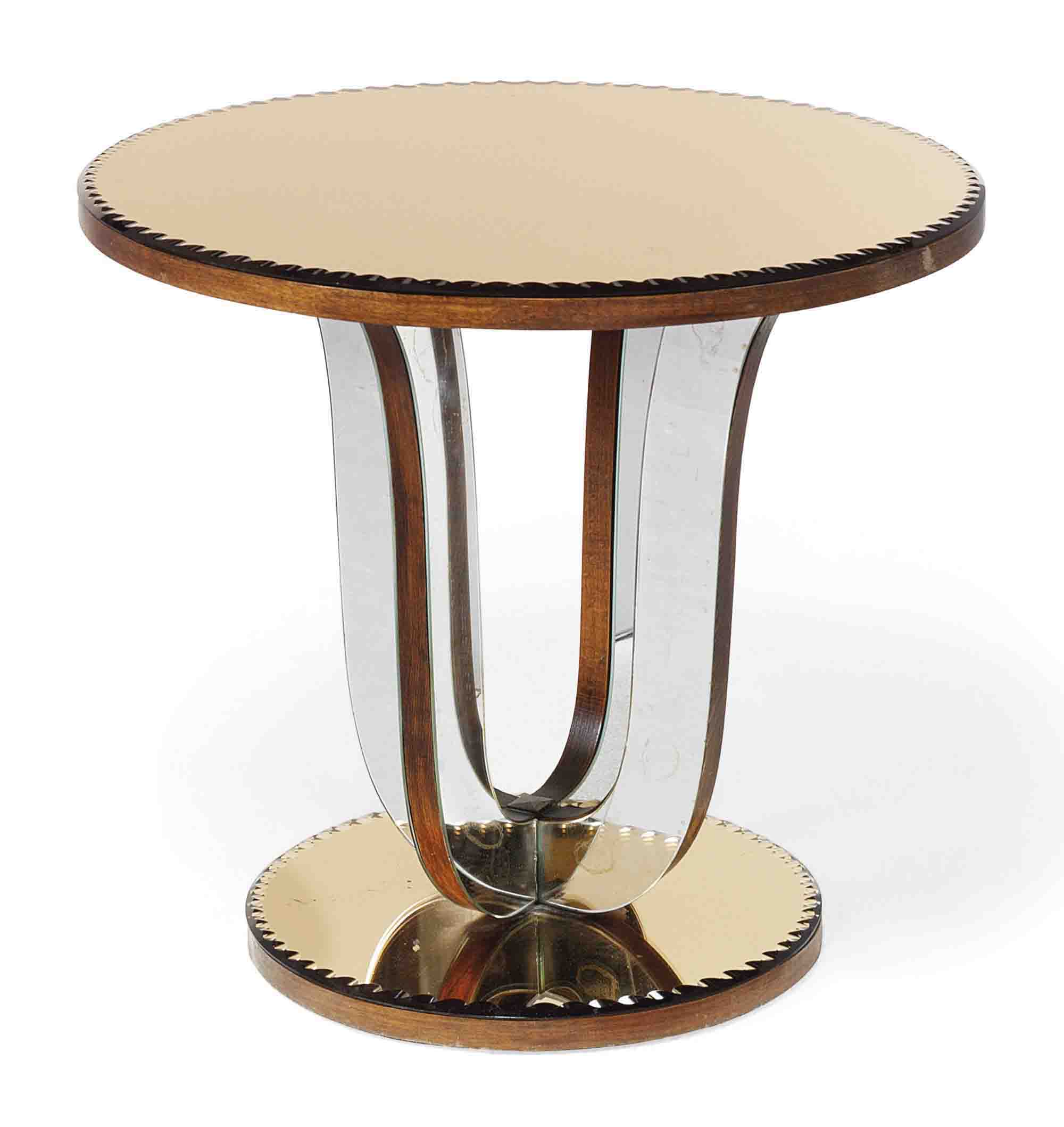 AN ART DECO PEACH AND MIRROR GLASS TABLE , MID20TH CENTURY Christie's