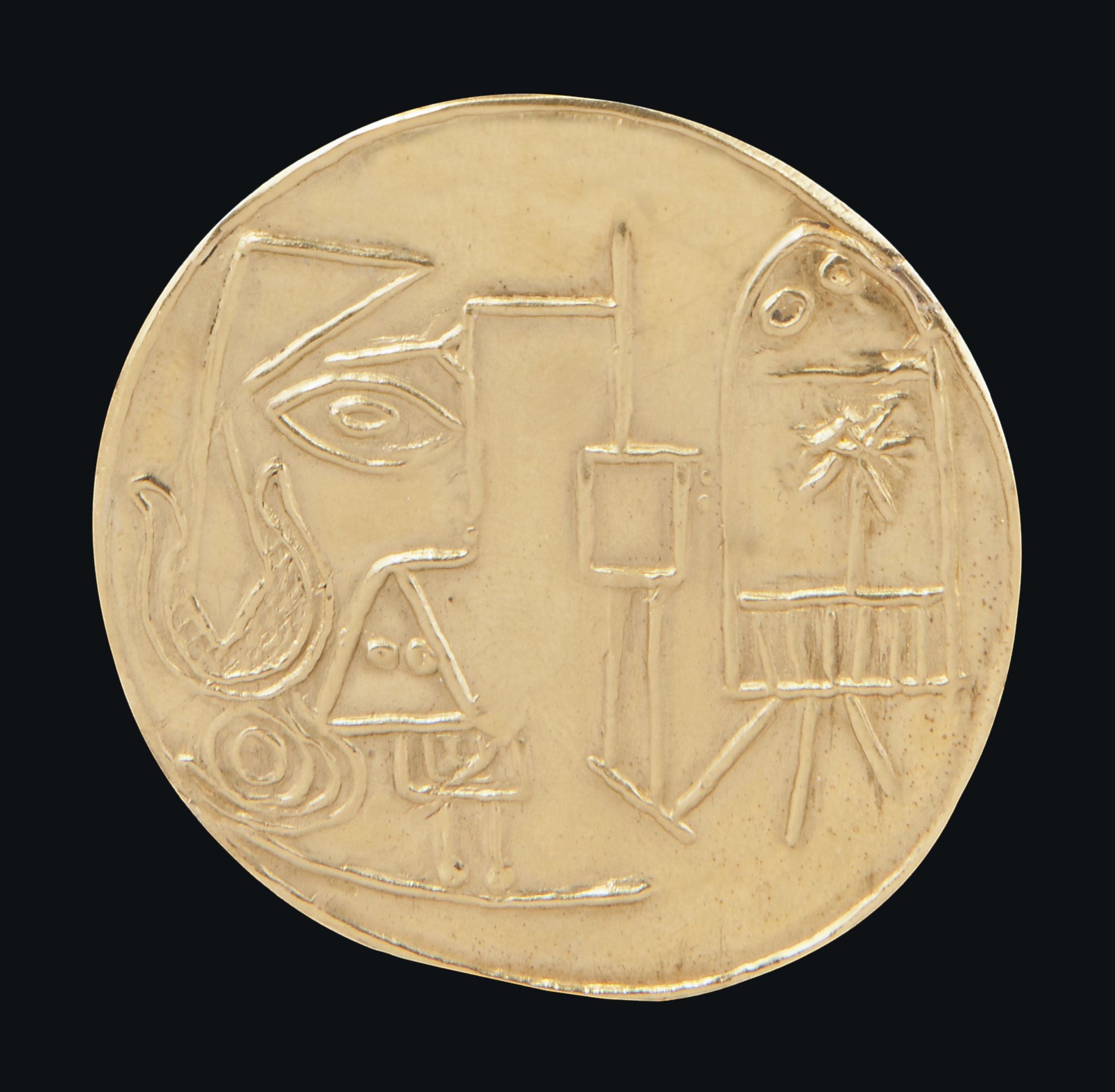 希少Pablo Picasso Marigold セラミックタイル木製台座パネル Pablo Picasso (1881-1973) , Jacqueline au chevalet | Christie's