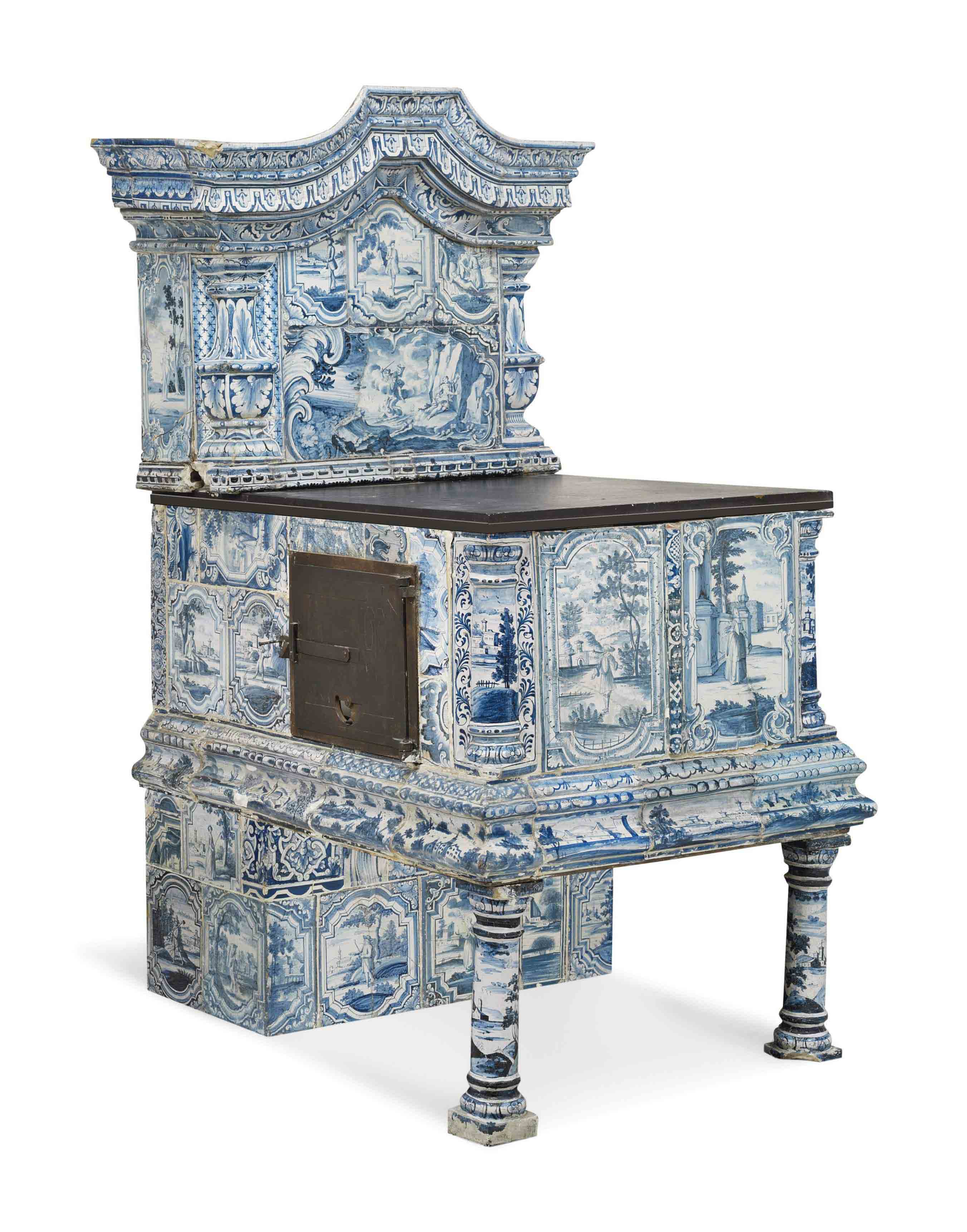 A SPANISH FAIENCE STOVE , ASSEMBLED FROM 18TH AND 19TH CENTURY ELEMENTS Christie's