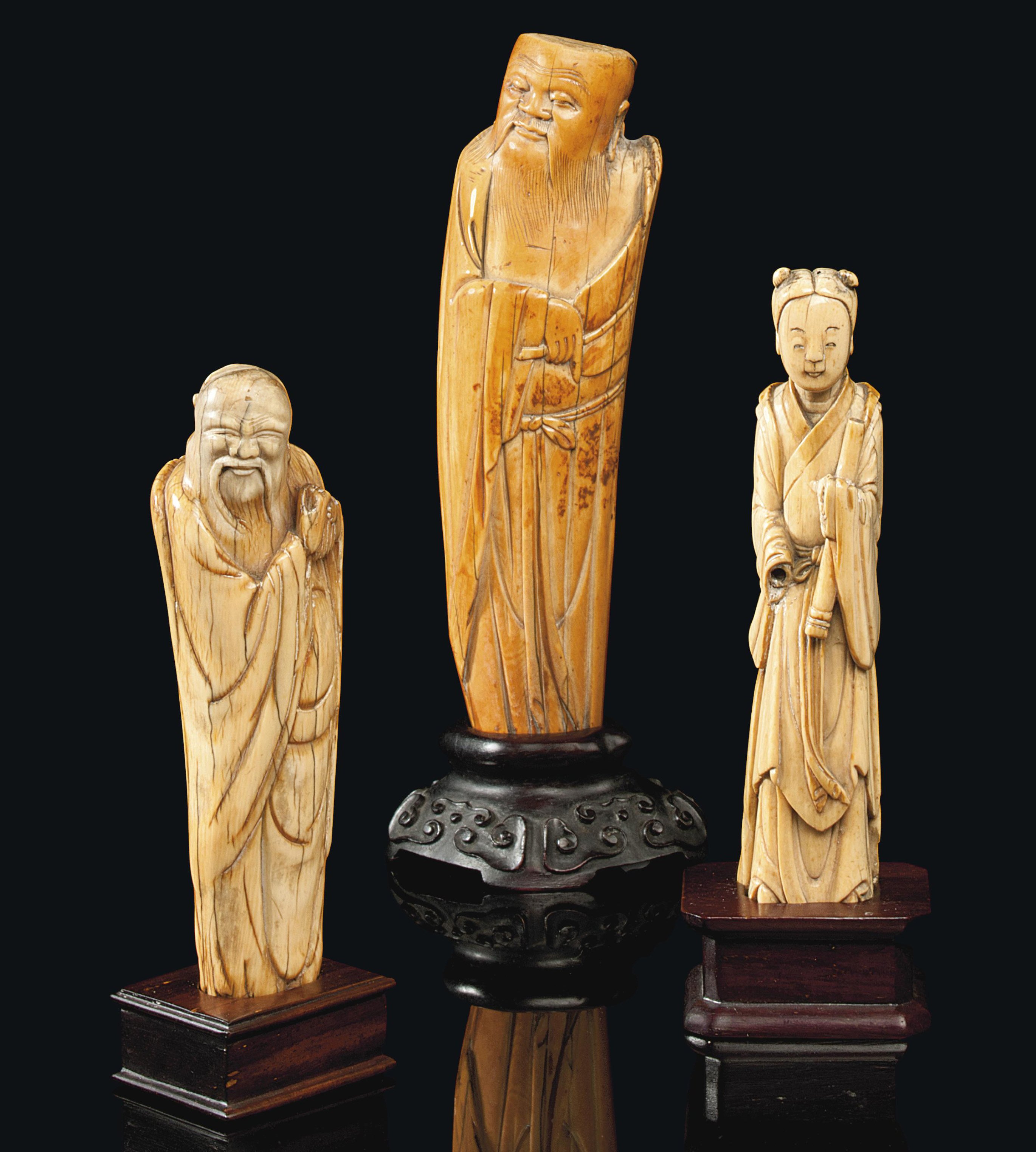 THREE CHINESE IVORY CARVINGS , 17TH CENTURY Christie's