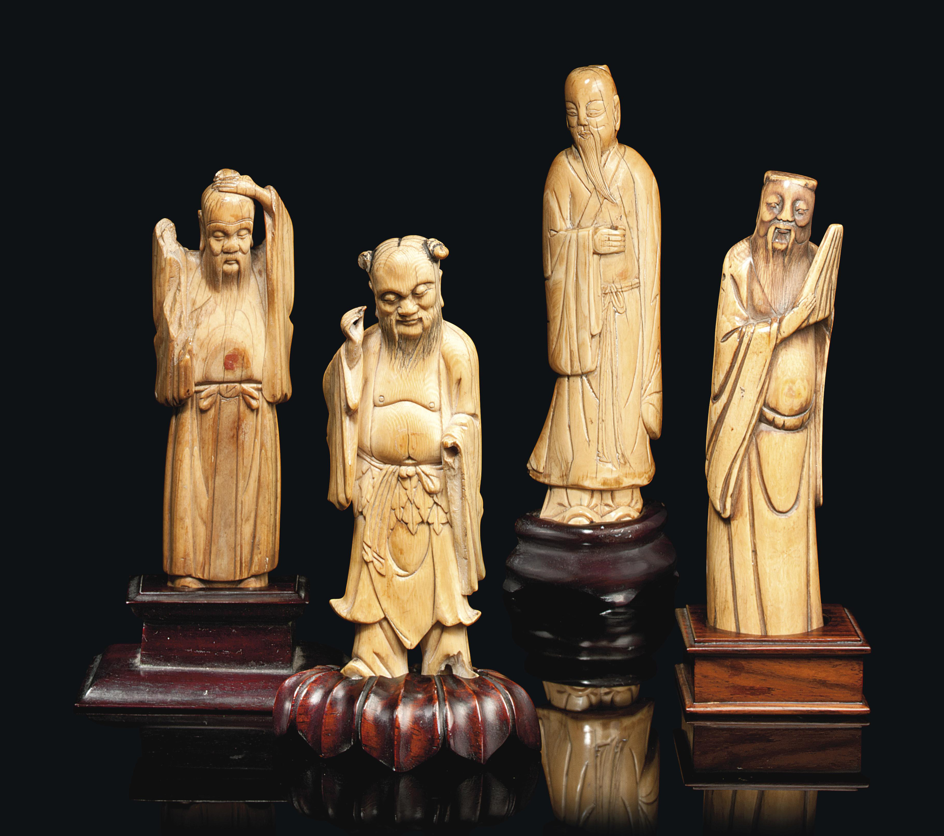 Four Chinese Ivory Carvings Of Sages Chinese ivory sculpture on amazon.com. four chinese ivory carvings of sages
