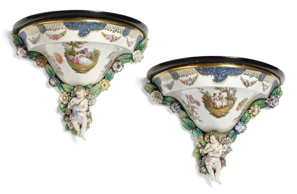 A PAIR OF GERMAN PORCELAIN WALLBRACKETS , LATE 19TH CENTURY Christie's