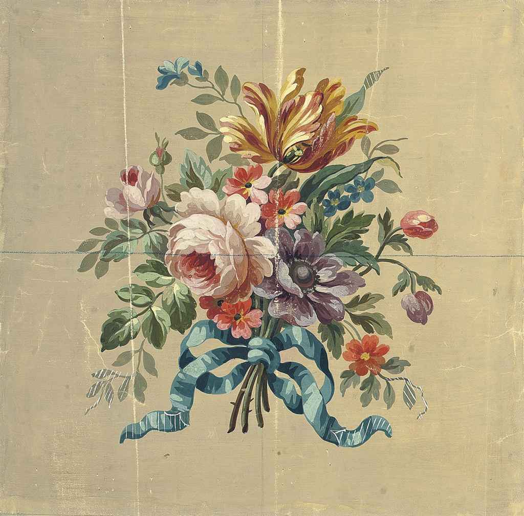 French School 19th Century Two Aubusson Design For Chair Backs