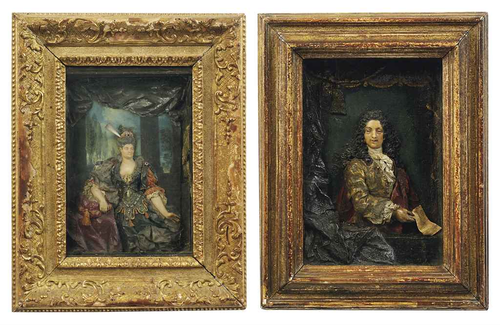 TWO WAX PORTRAITS , FRENCH OR ITALIAN, EARLY 18TH CENTURY Christie's