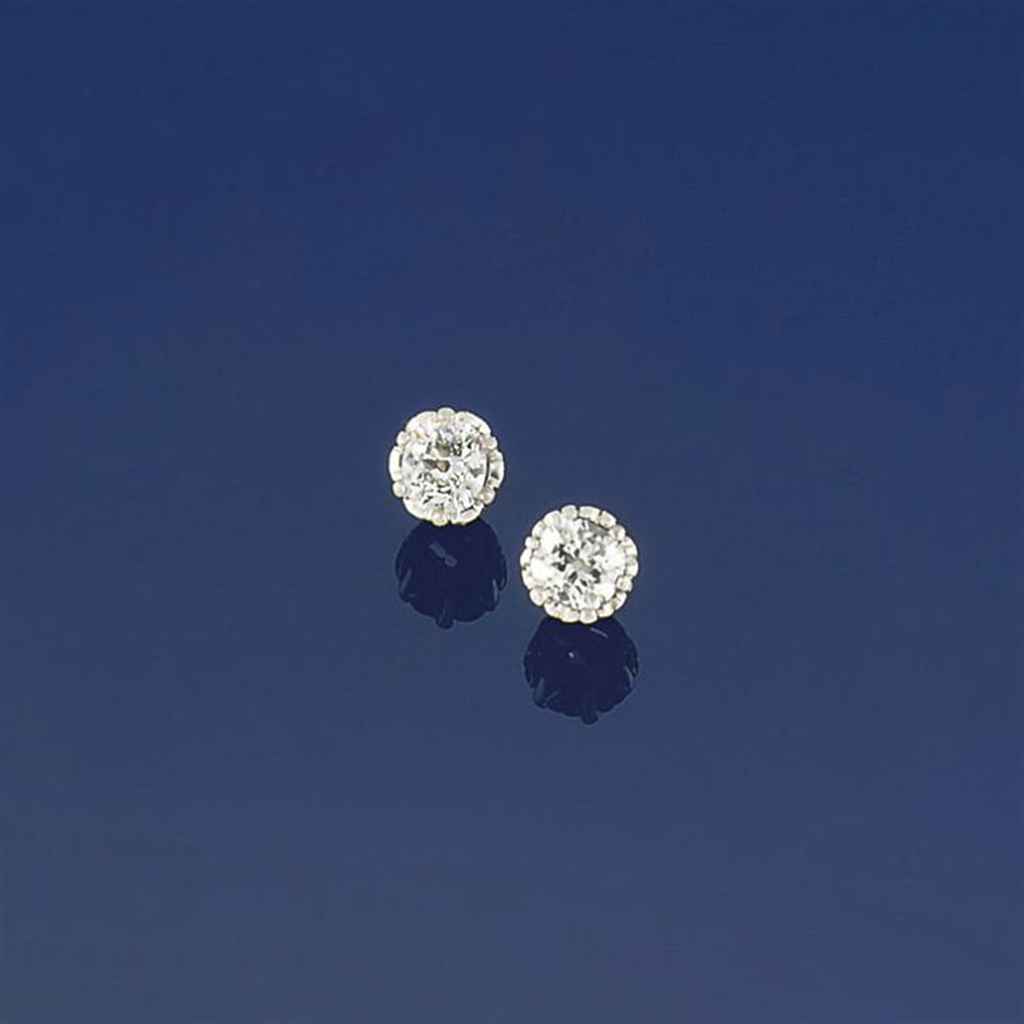single stone diamond studs price