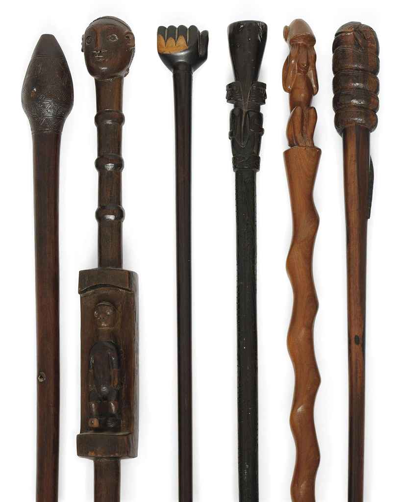 SIX AFRICAN TRIBAL HARDWOOD WALKING STICKS , 19TH CENTURY Christie's