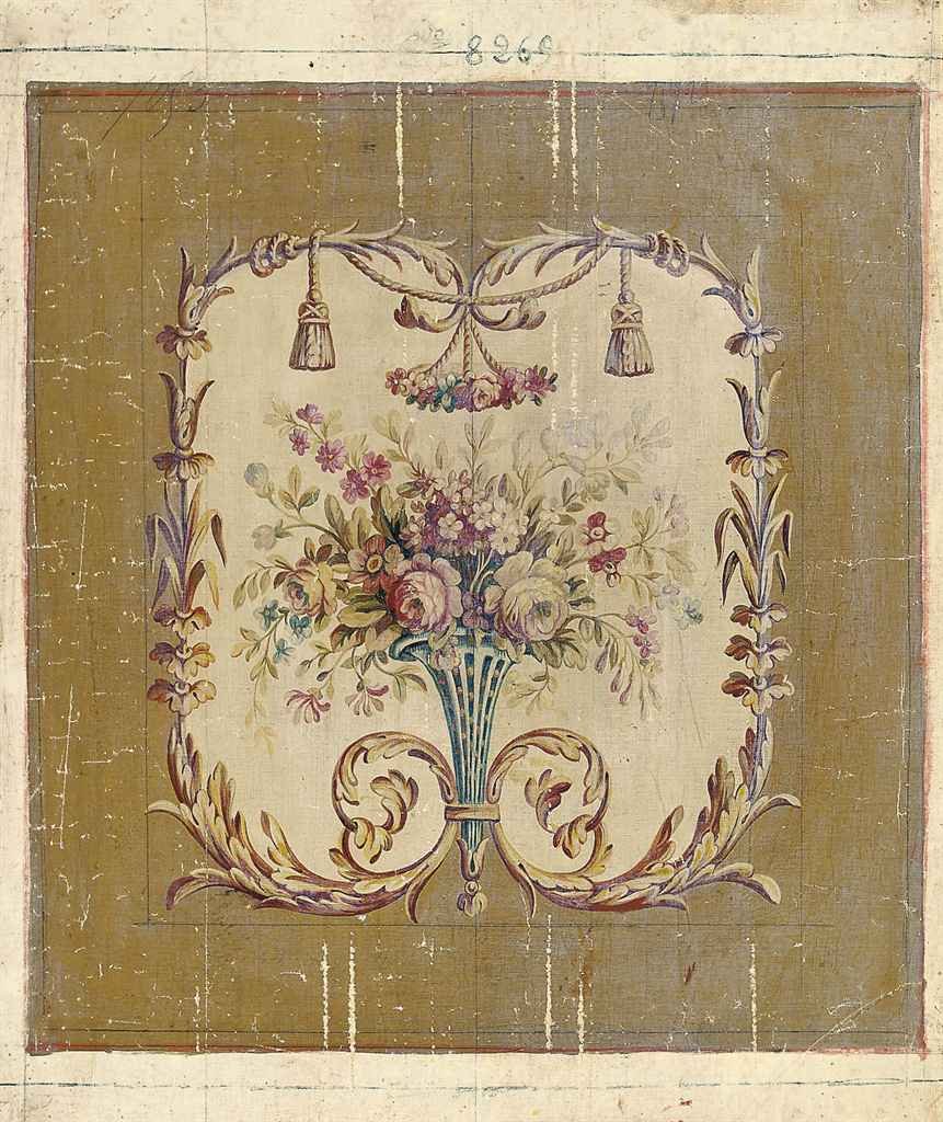 French School 19th Century Six Aubusson Cartoons For Chair