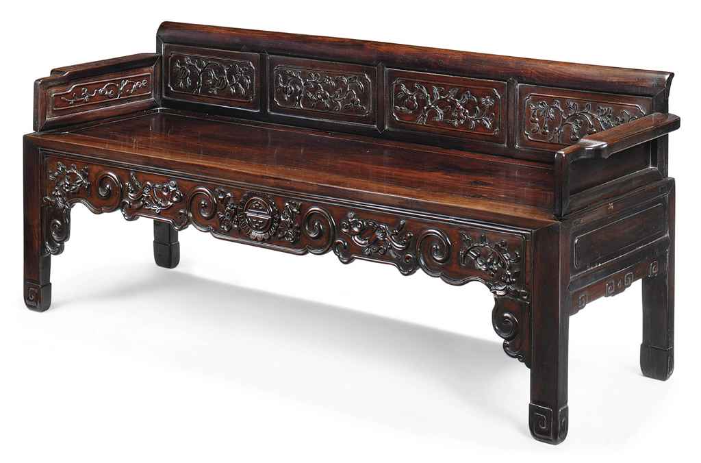 A Chinese Rosewood Bench Late 19th Early 20th Century Late
