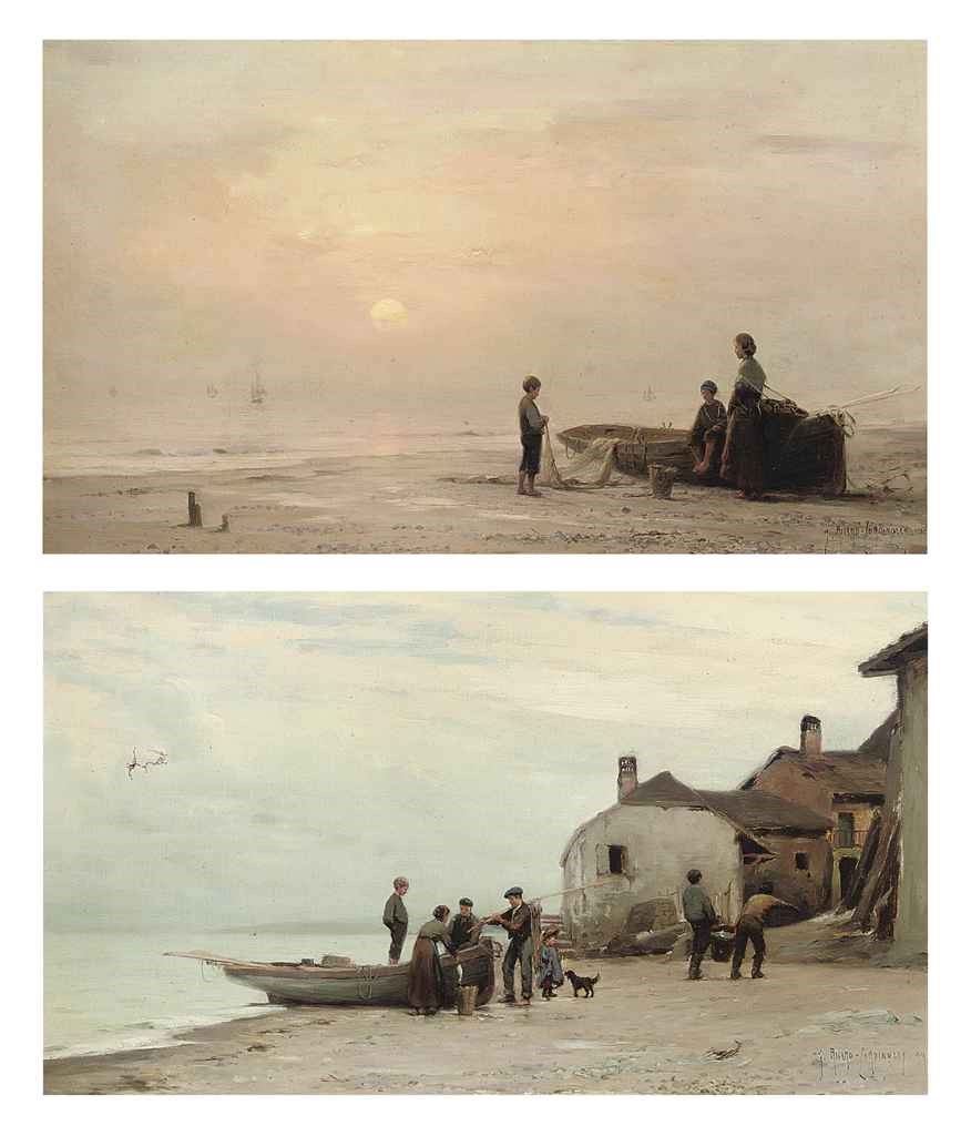 Georges Ricard Cordingley (French, 1873-1939) , Bringing in the catch ...