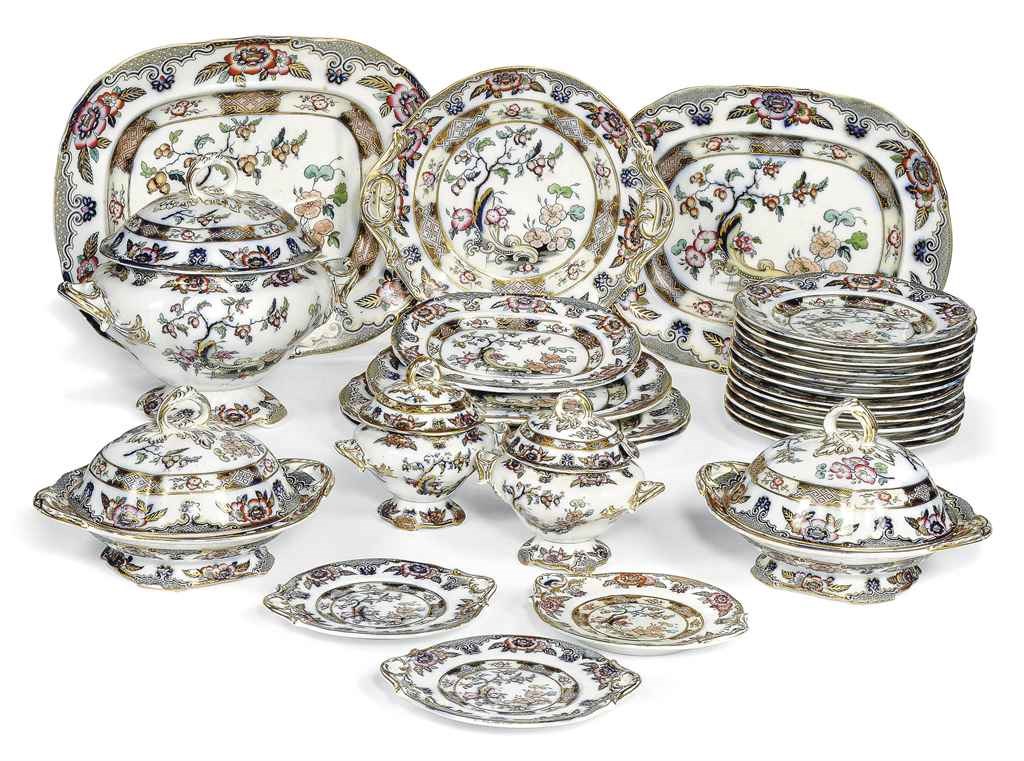 A CHARLES MEIGH IRONSTONE PART DINNER-SERVICE , CIRCA 1840, IMPRESSED ...