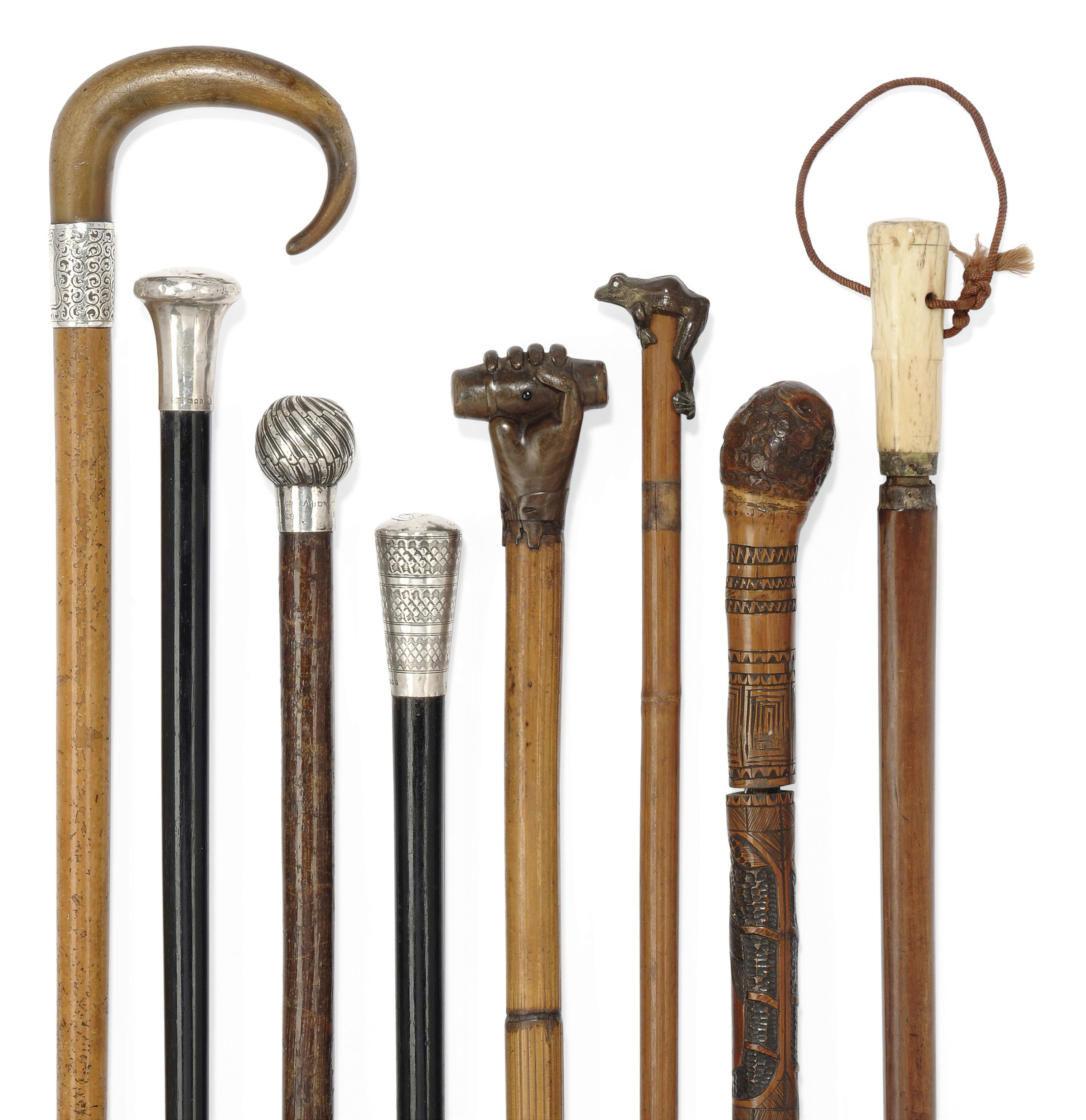 A collection of walking sticks, 18th century and later. Sold for &pound;2,125 on 10 May 2011 at Christie&rsquo;s in London
