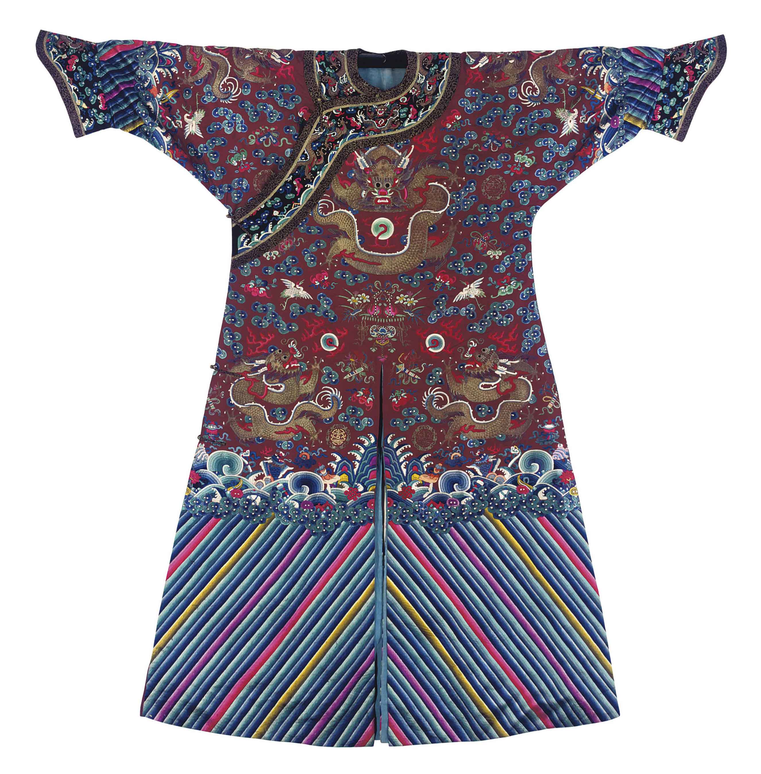 maroon silk robes