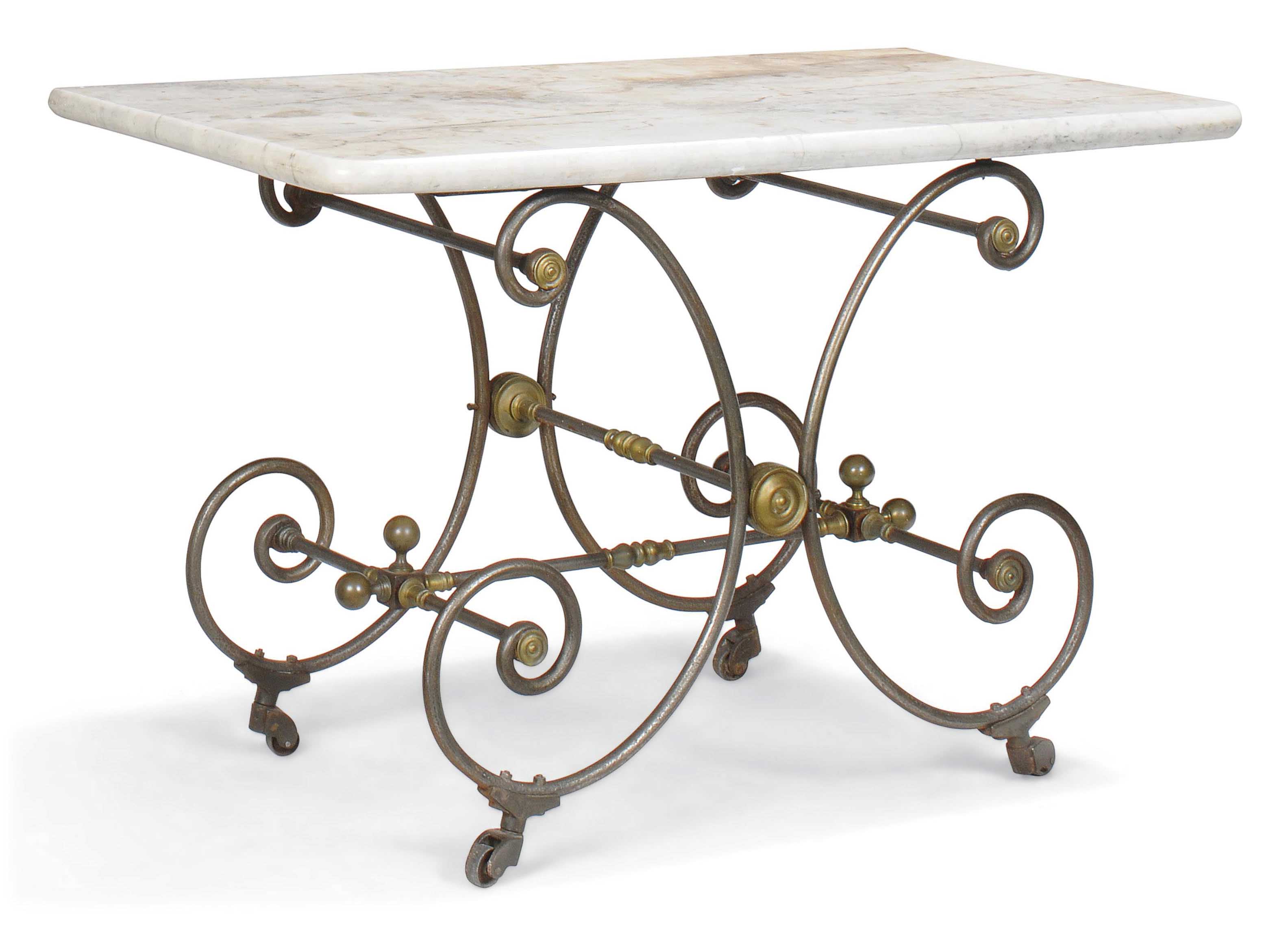 A FRENCH WROUGHT IRON BAKER'S TABLE , EARLY 20TH CENTURY Christie's