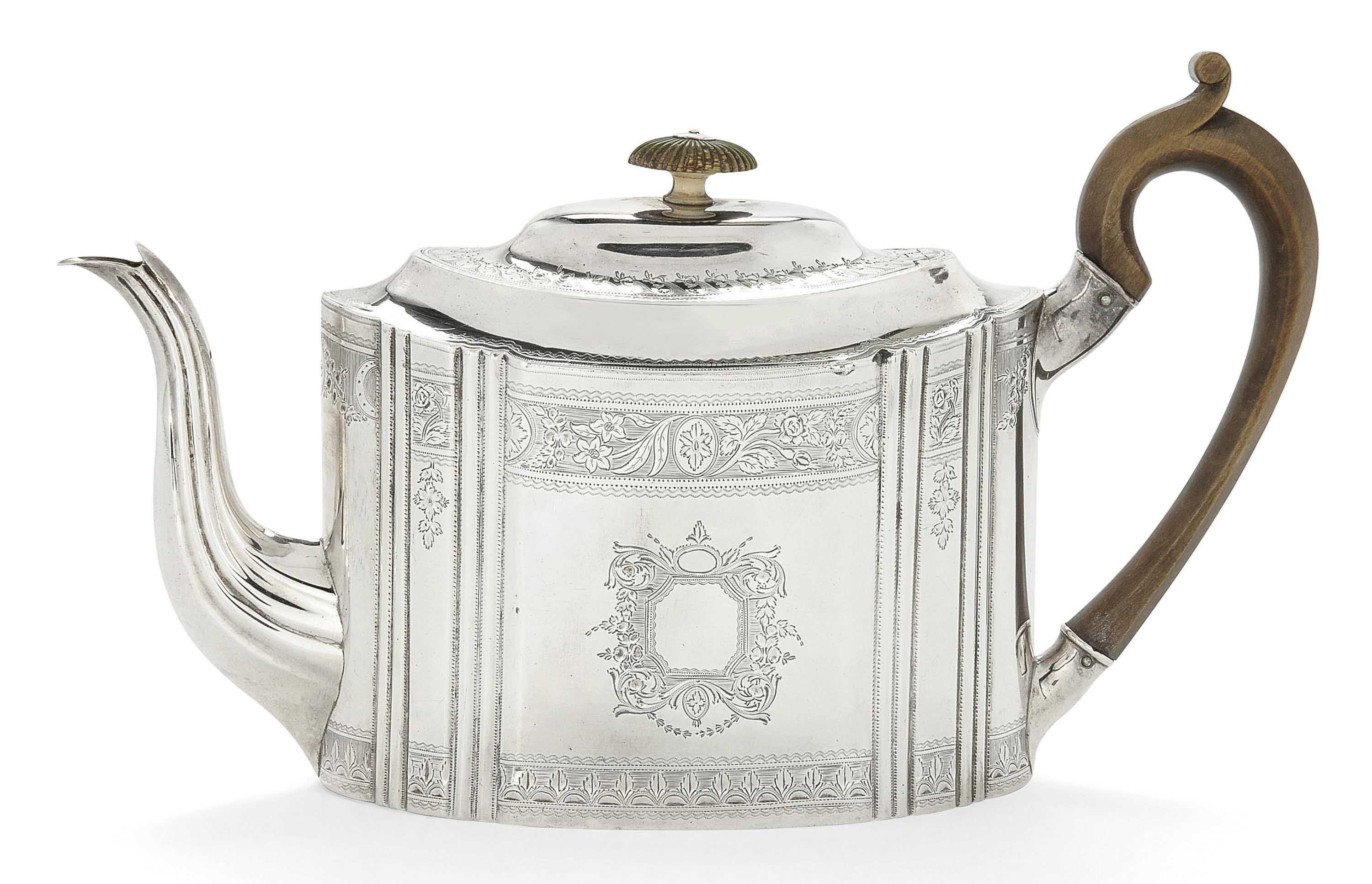 A LARGE III IRISH SILVER TEAPOT , MARK OF JAMES SCOTT, DUBLIN